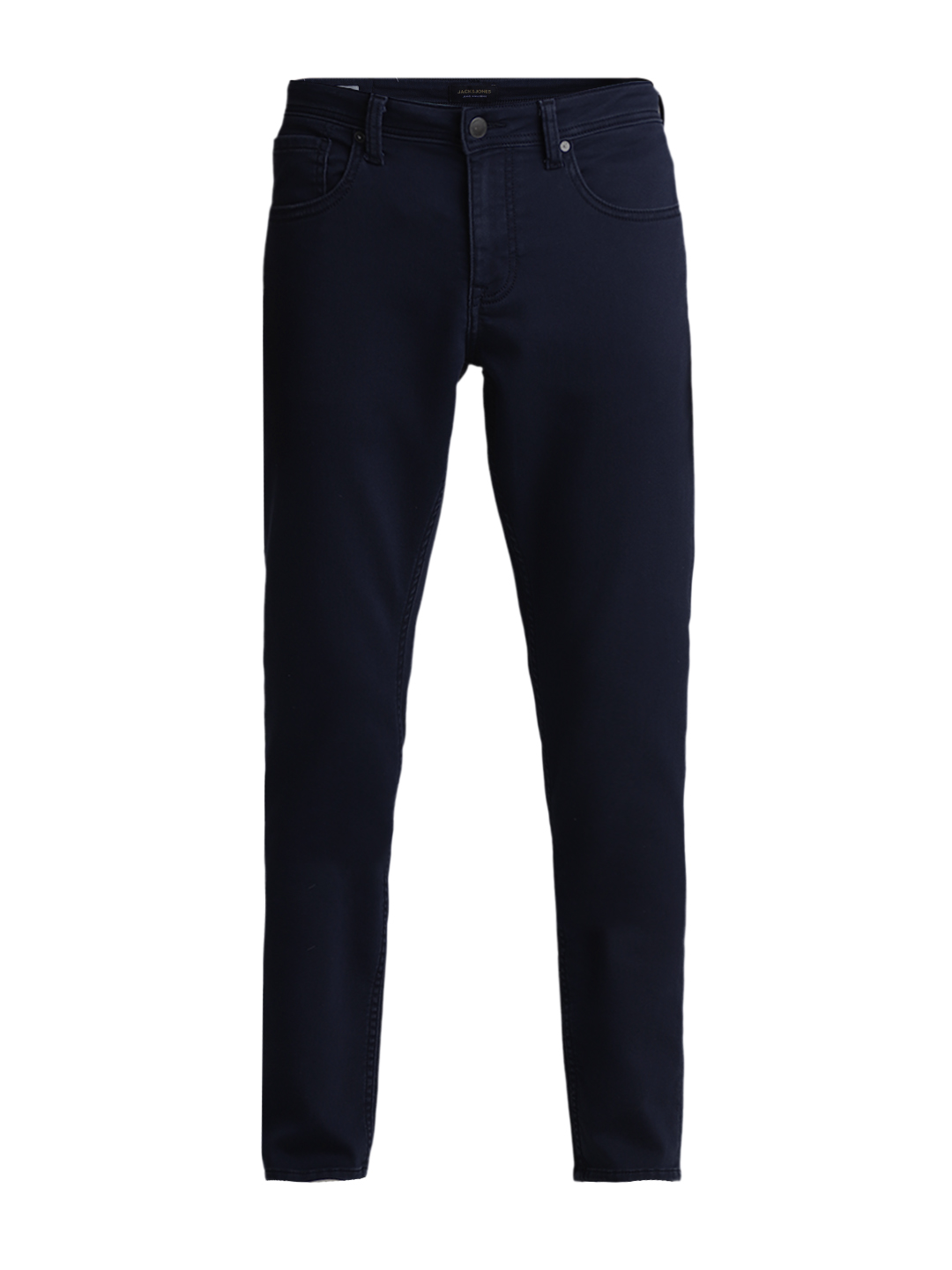 Jack & Jones Men's Straight Fit Solid Dark Blue Pant