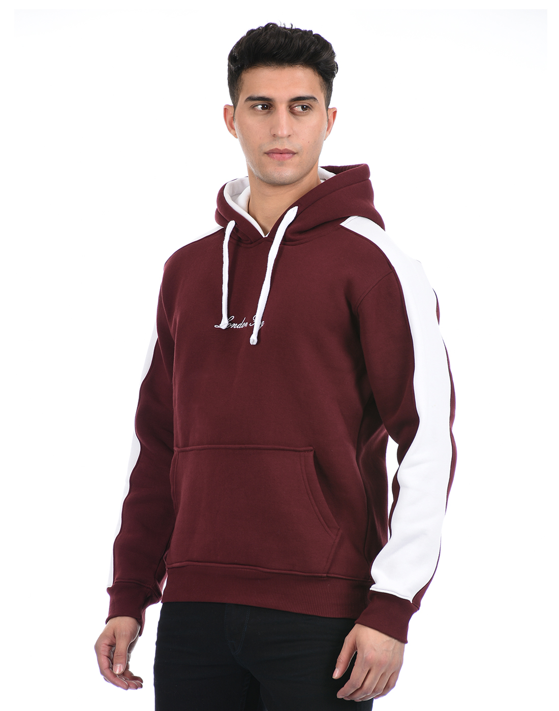 Maroon pullover clearance hoodie men's