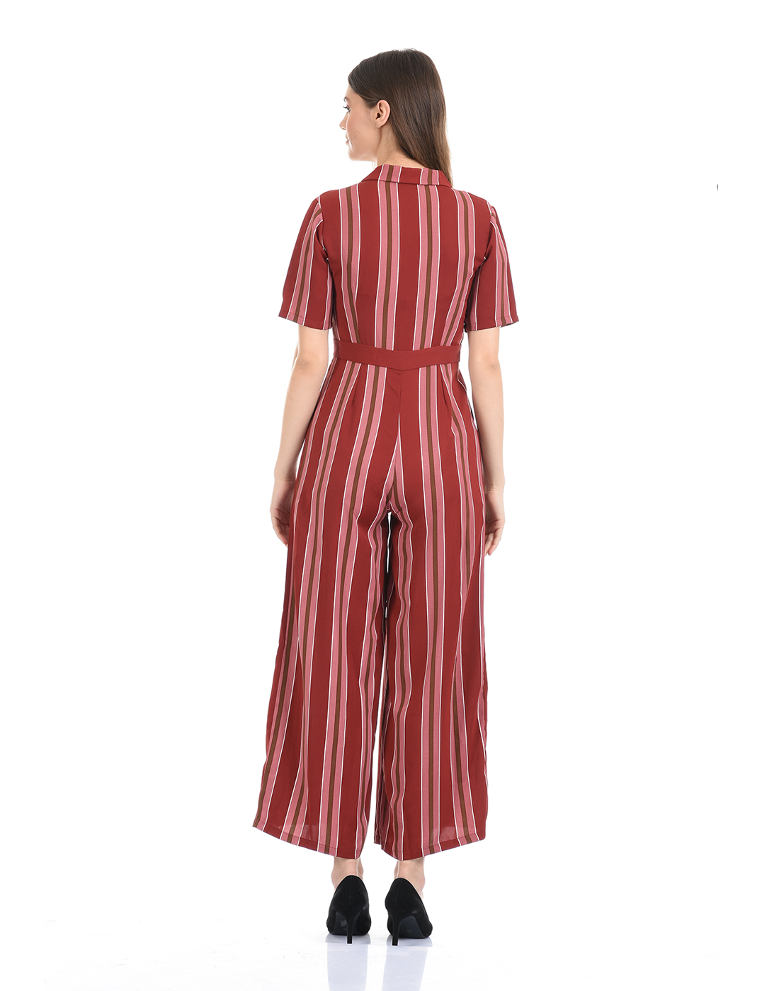Madame Women Maroon Jumpsuit