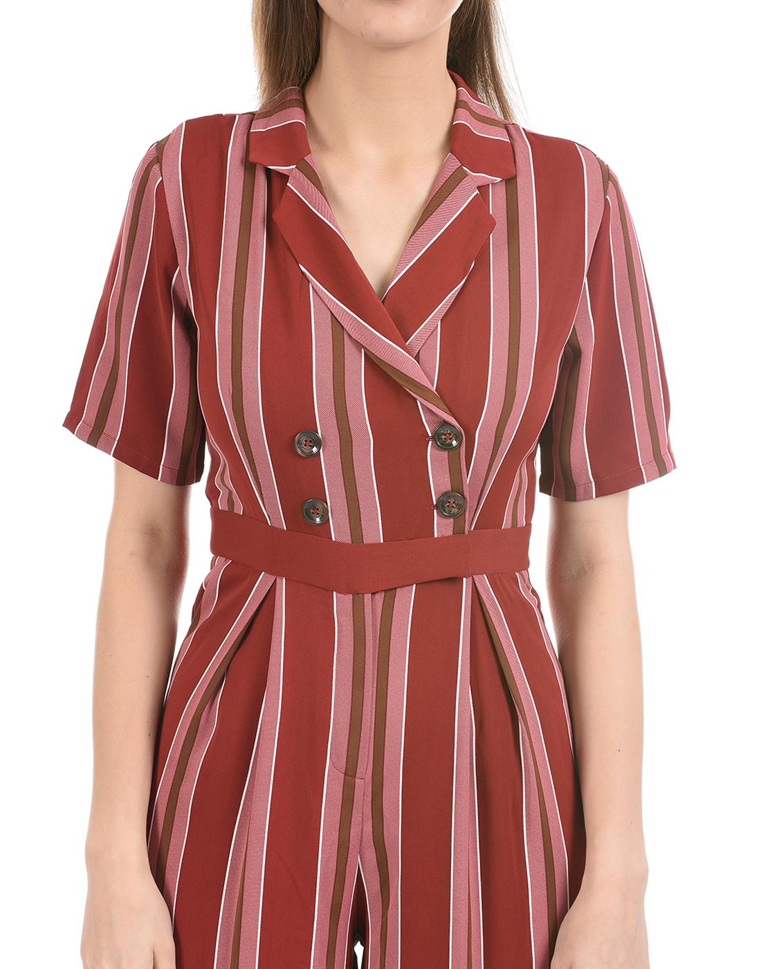 Madame Women Maroon Jumpsuit