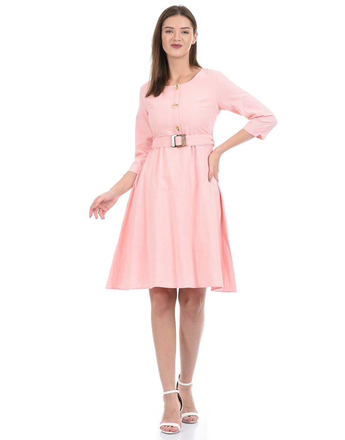 Madame Women Pink A-Line Dress