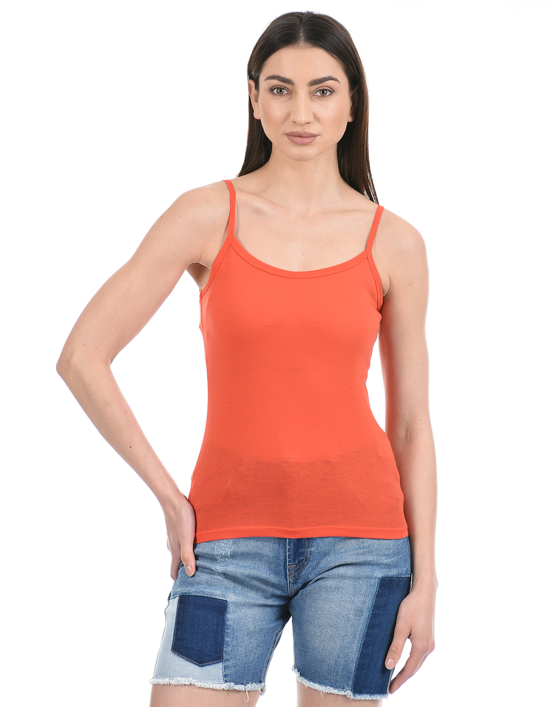 Madame Women Orange Spaghetti