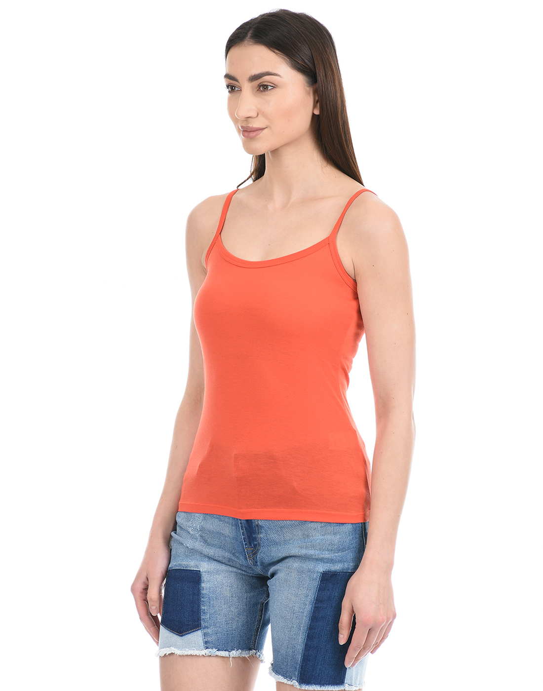 Madame Women Orange Spaghetti