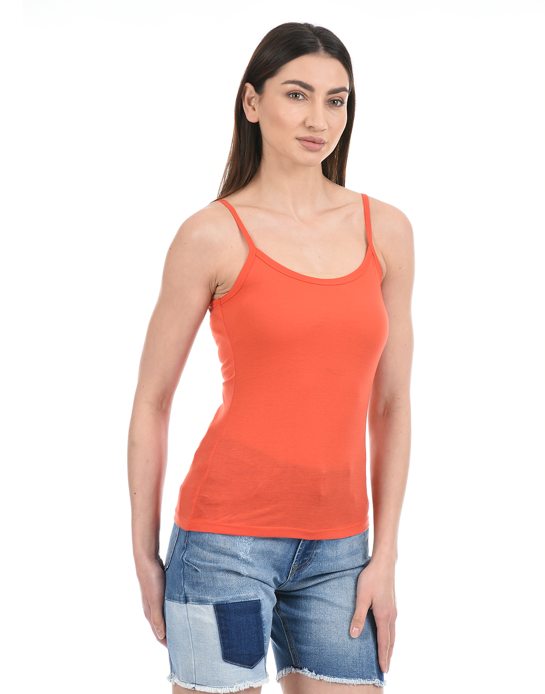 Madame Women Orange Spaghetti