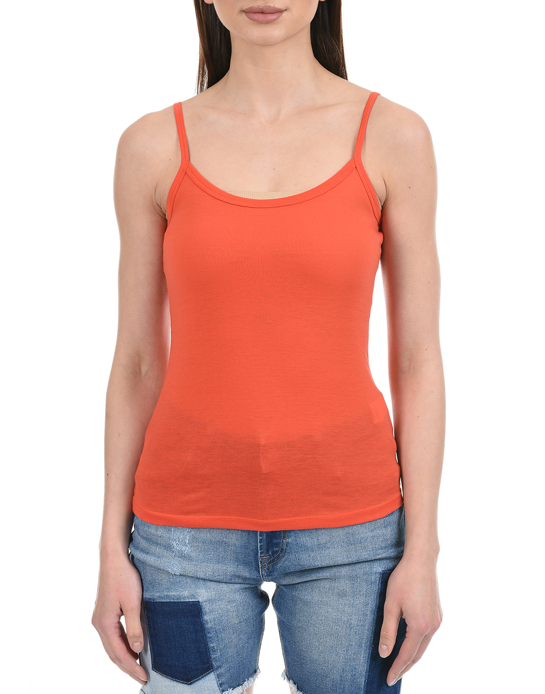 Madame Women Orange Spaghetti