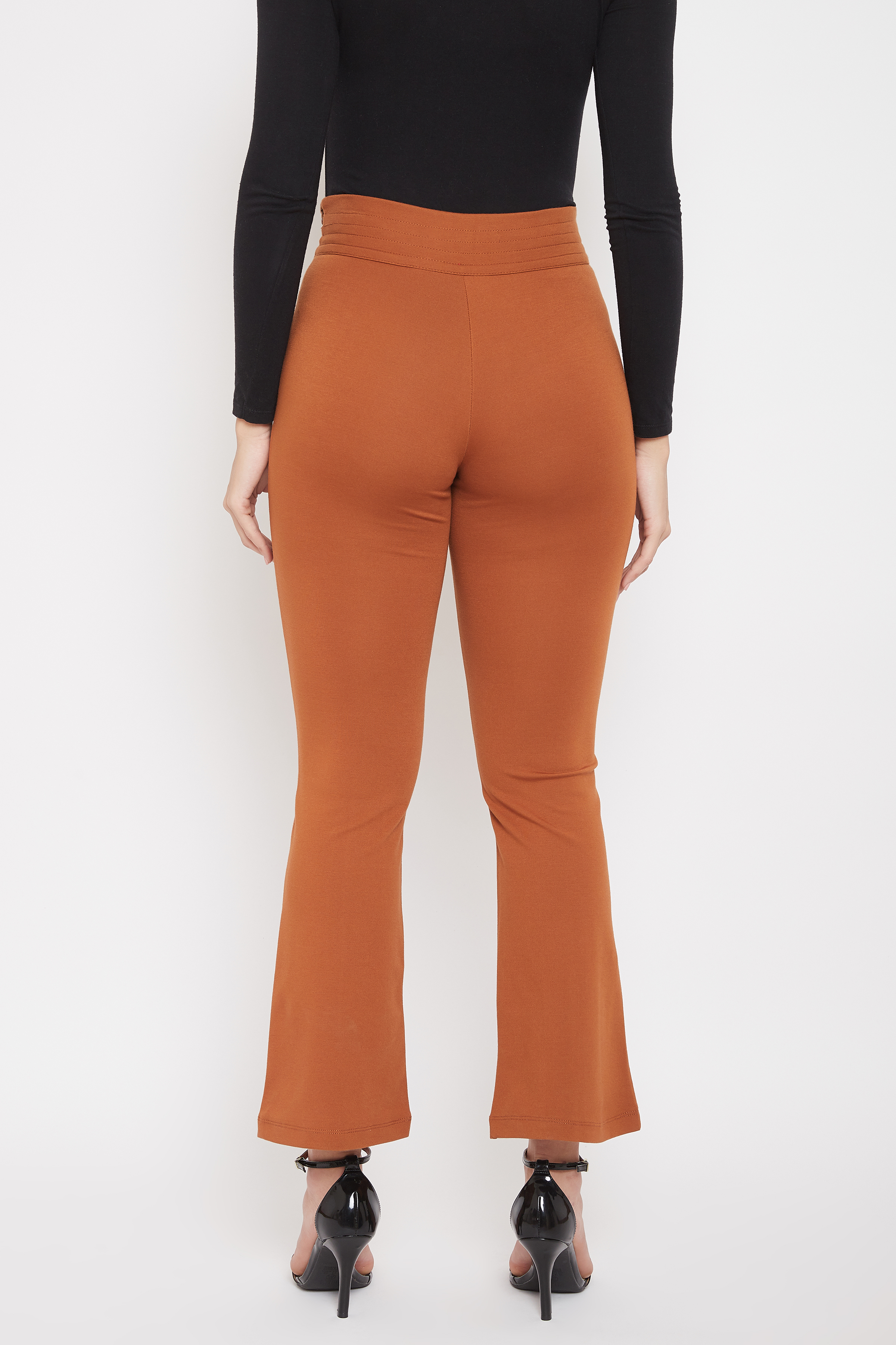 Madame Women Brown Bootcut Jegging