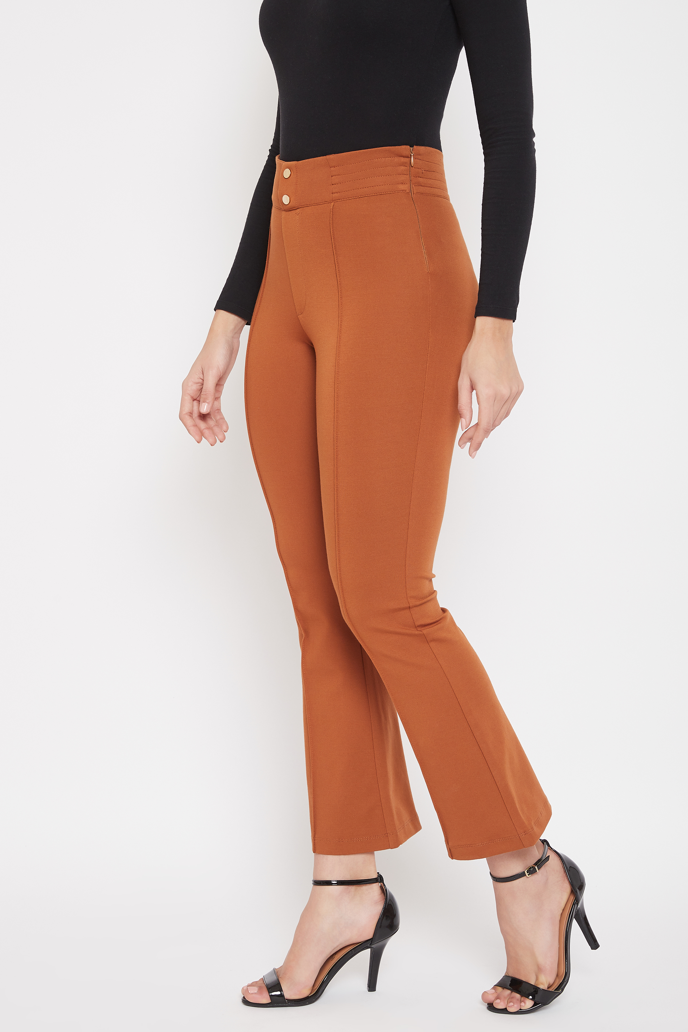 Madame Women Brown Bootcut Jegging