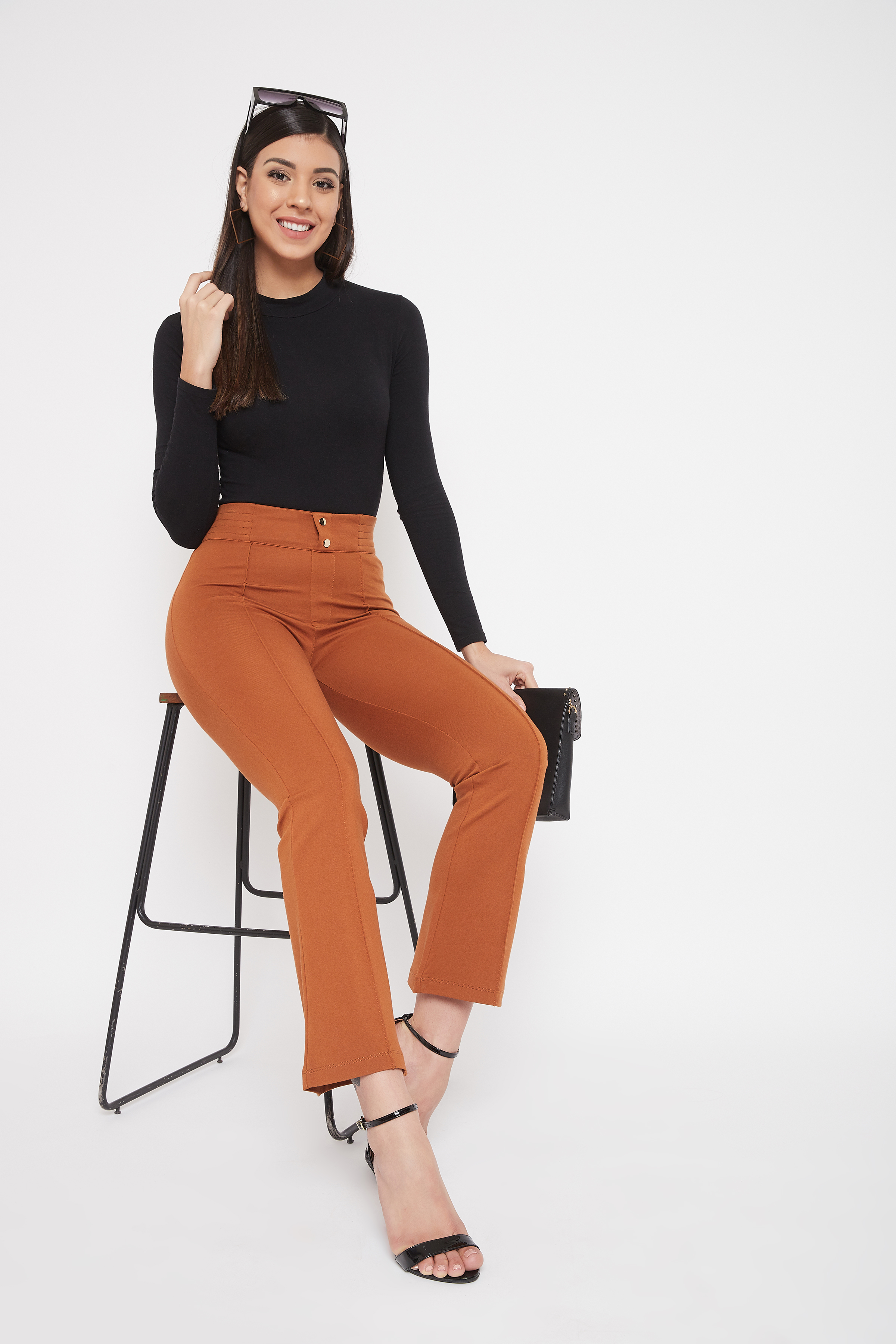 Madame Women Brown Bootcut Jegging