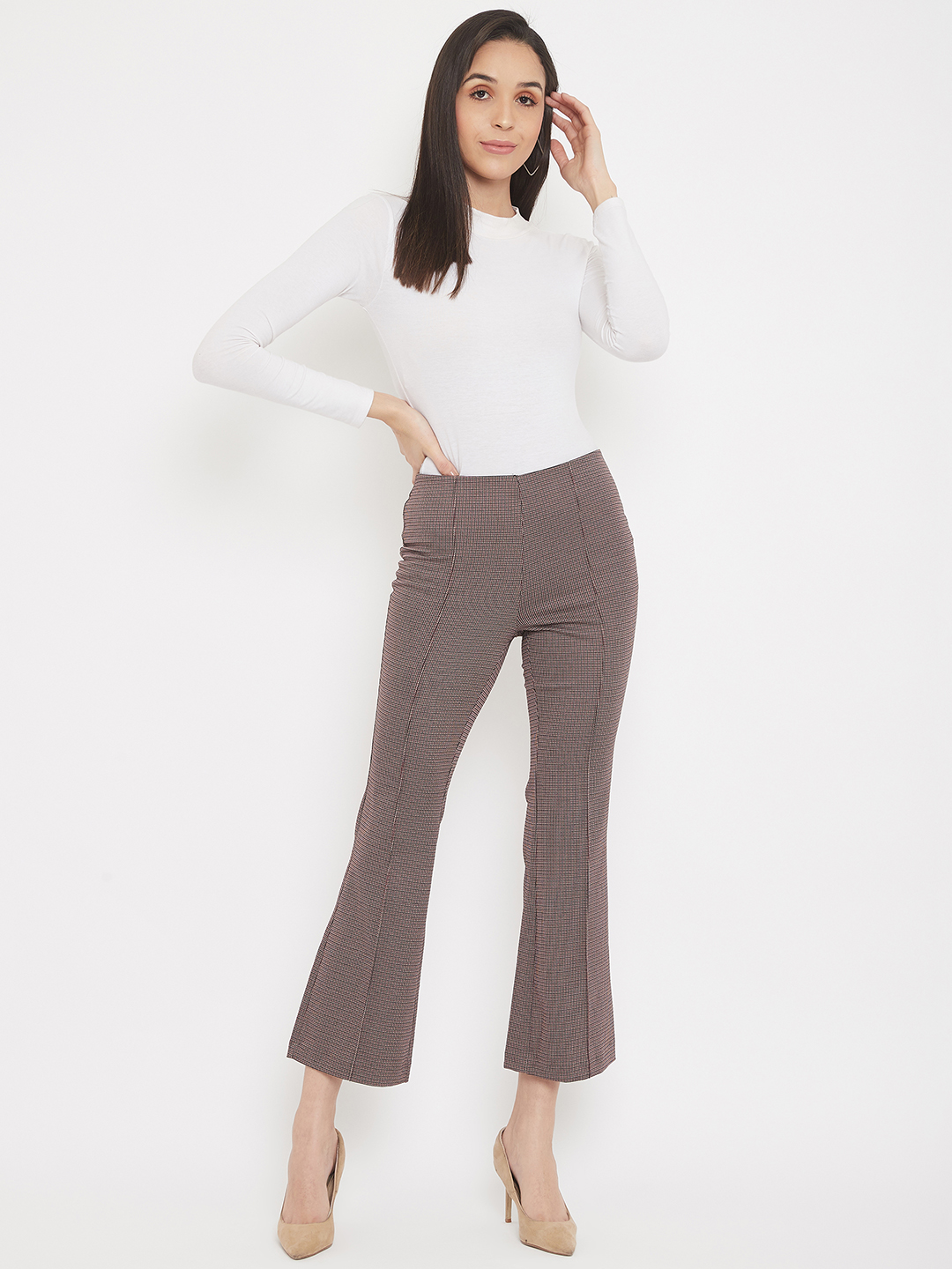 Madame Women Brown Bootcut Pant