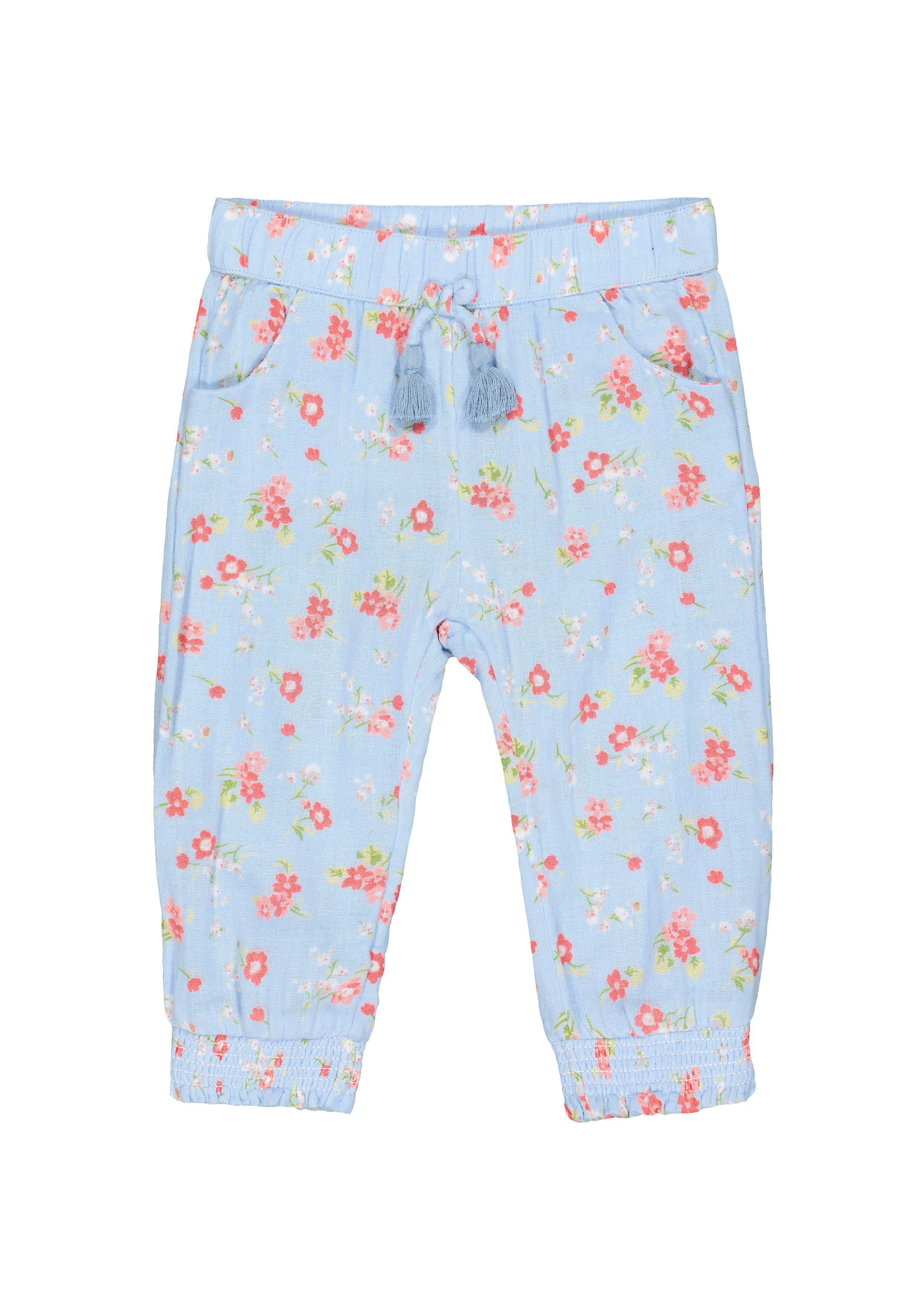Mothercare Baby Girl Printed Blue Trousers