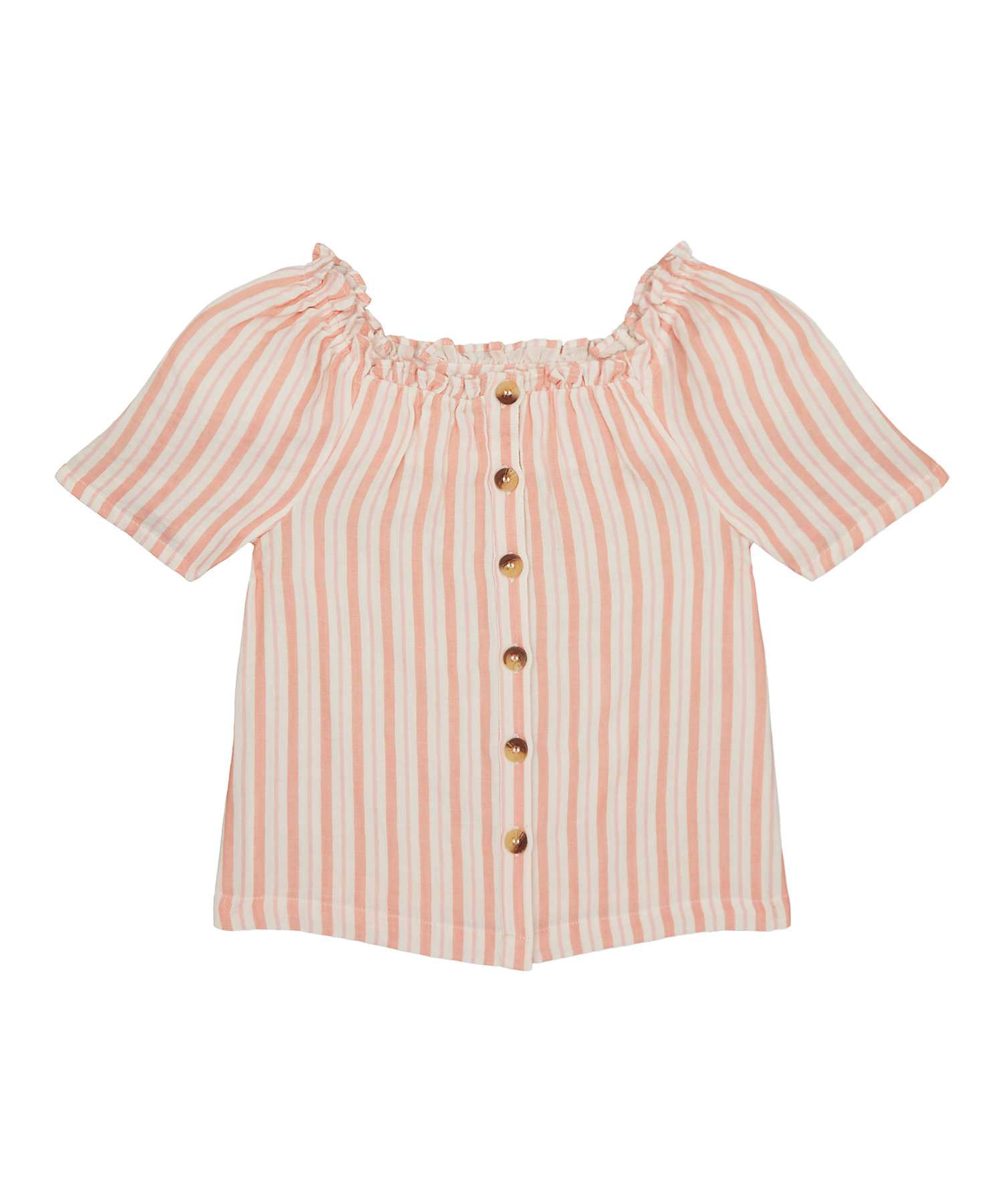 Mothercare Girls Striped Pink Top