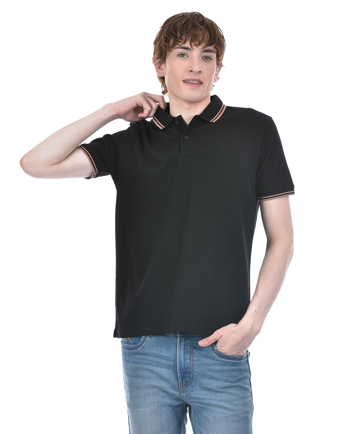 Oneway Men Solid Black T-Shirt
