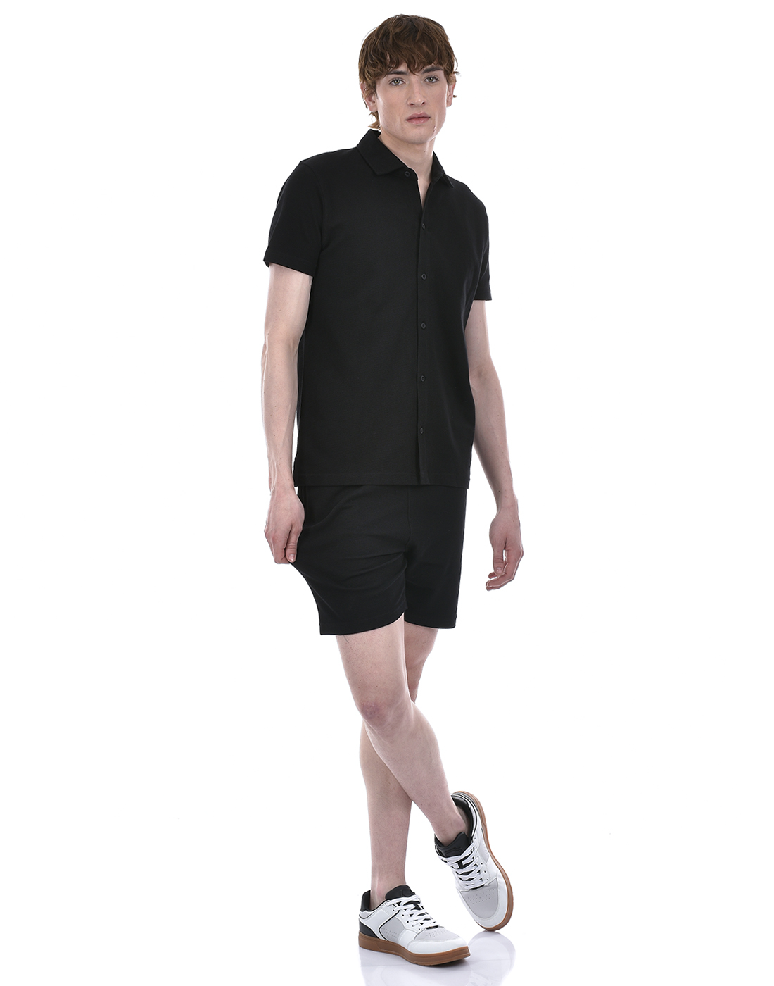 Oneway Men Solid Black Co-Ord Set