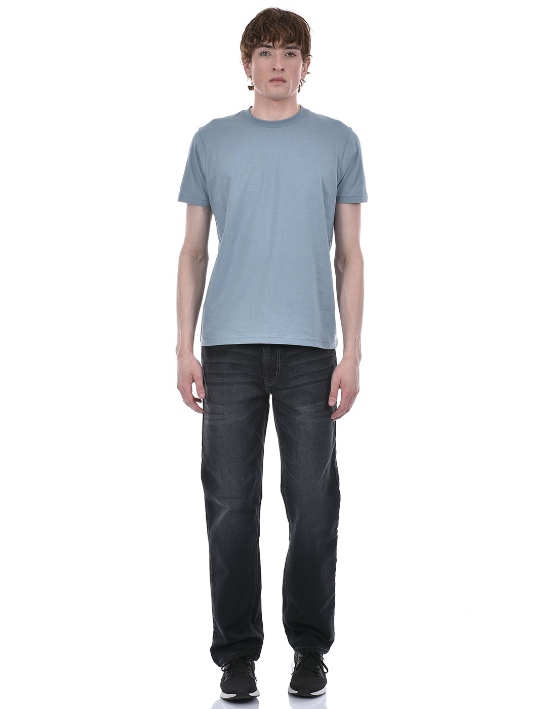 Oneway Men's Short Sleeve Regular Fit Blue Round Neck T-Shirt