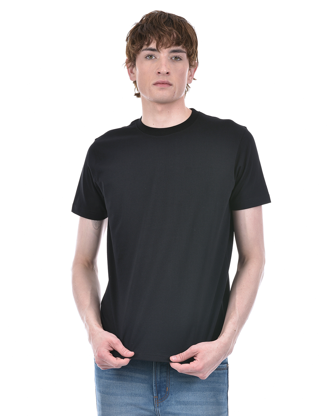 Oneway Men Solid Black T-Shirt