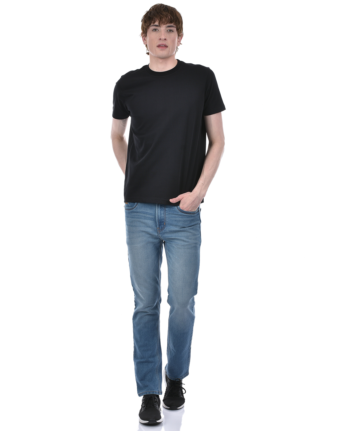 Oneway Men's Short Sleeve Regular Fit Black Round Neck T-Shirt
