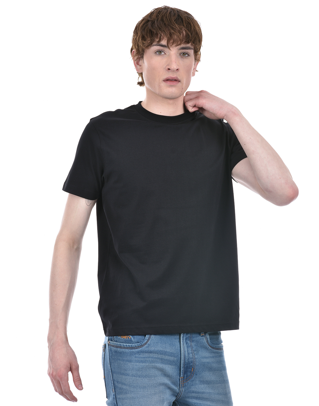Oneway Men's Short Sleeve Regular Fit Black Round Neck T-Shirt