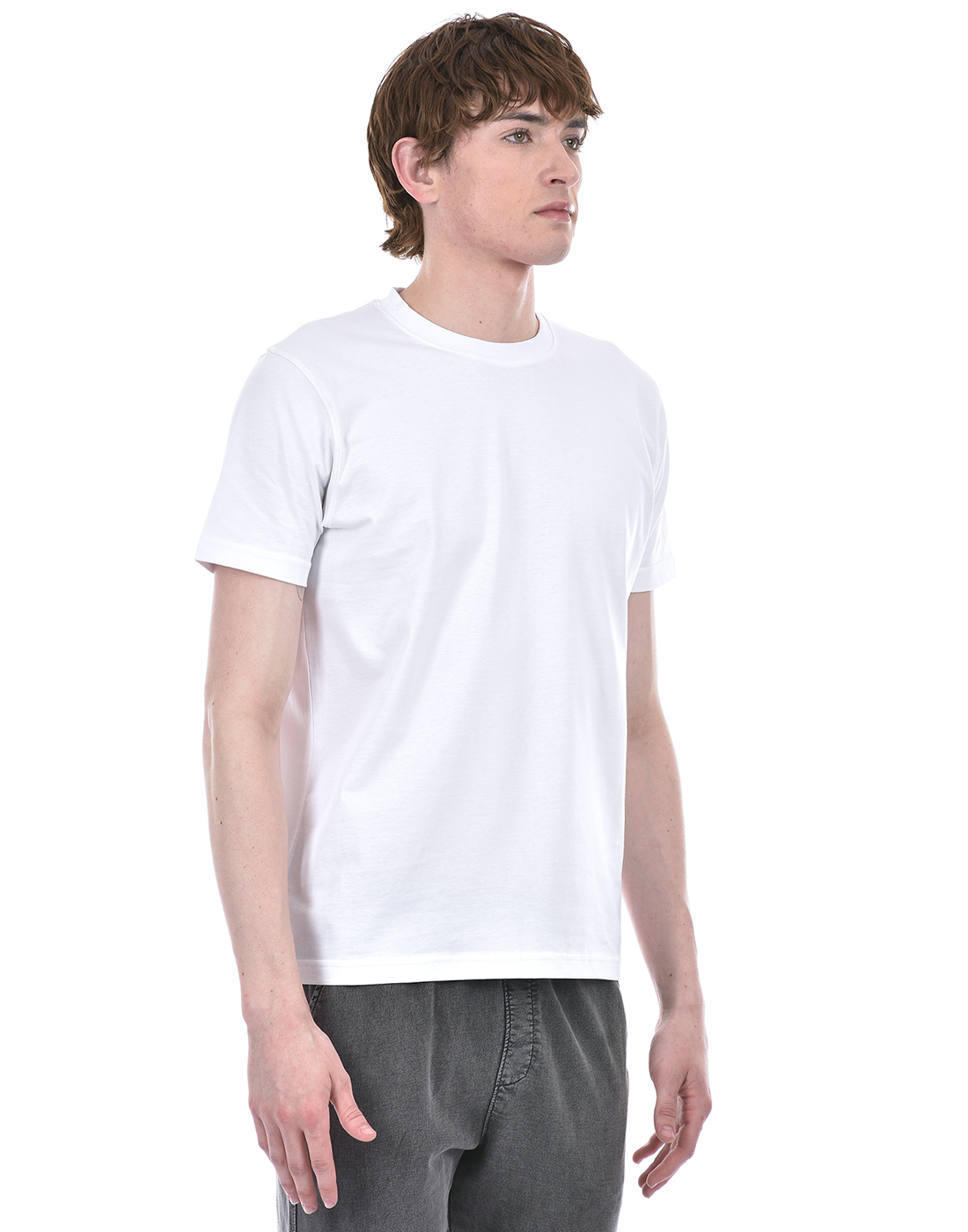 Oneway Men's Short Sleeve Regular Fit White Round Neck T-Shirt