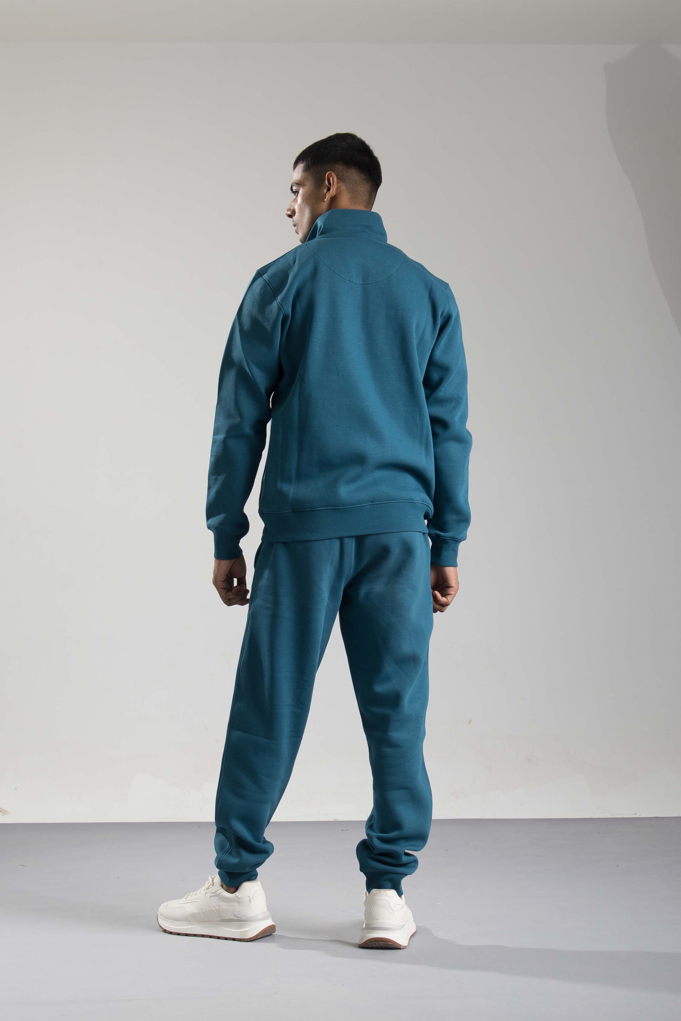 Oneway Men Solid Turquoise Track Suit