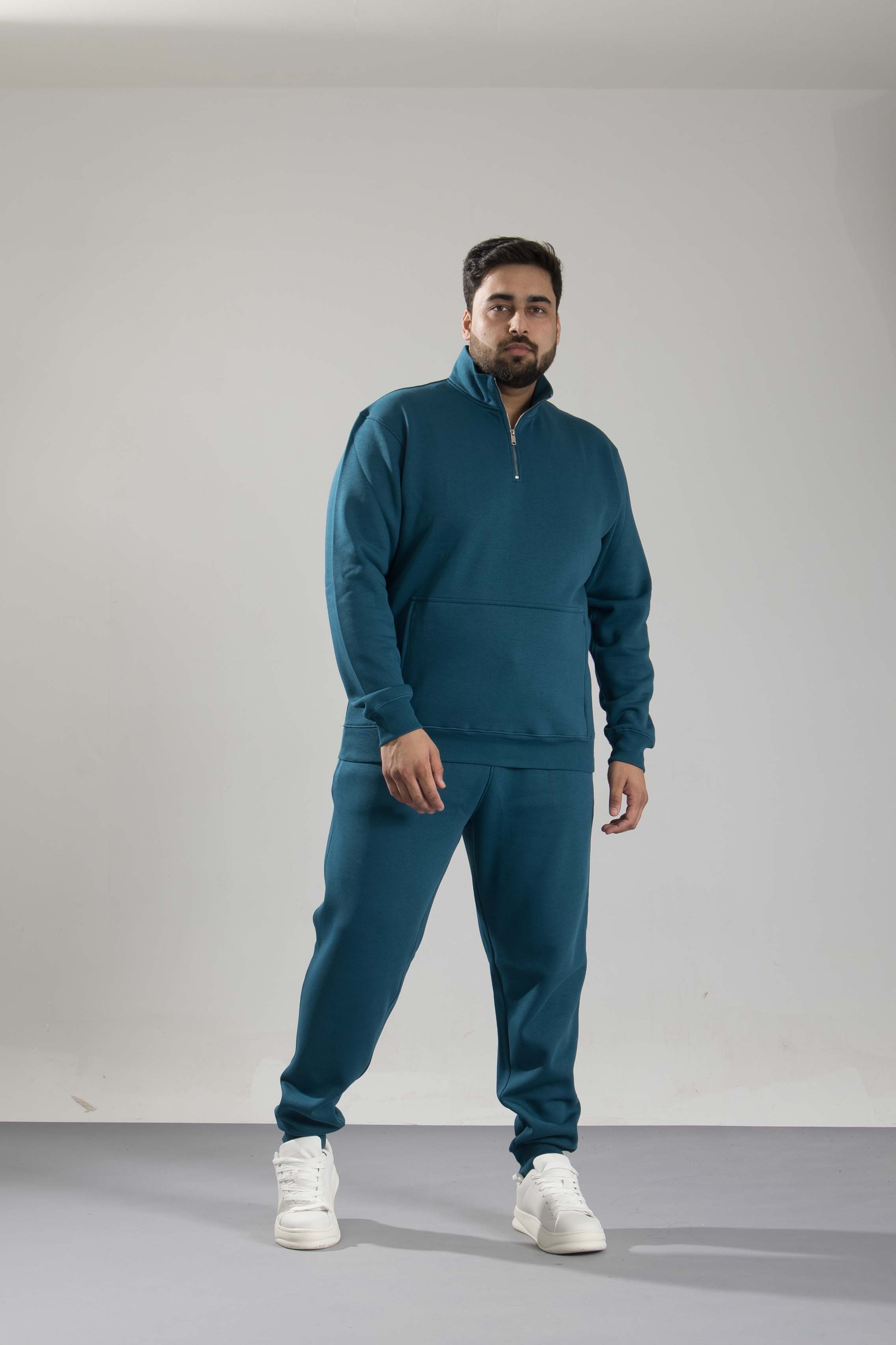 Oneway Men's Solid Turquoise Track Suit