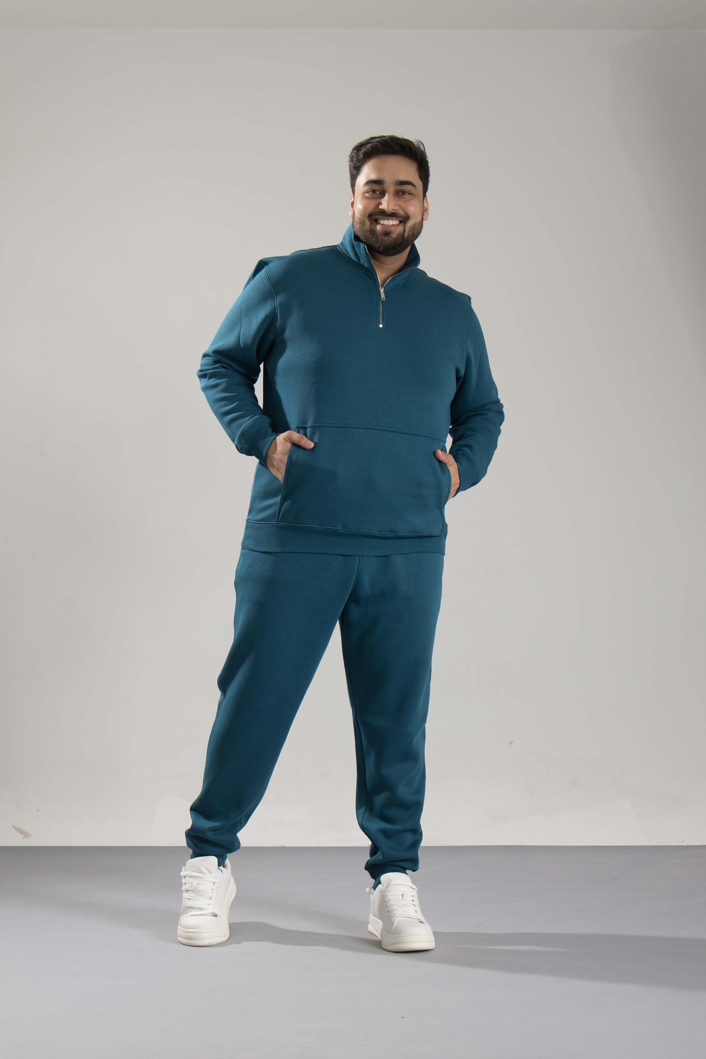 Oneway Men's Solid Turquoise Track Suit