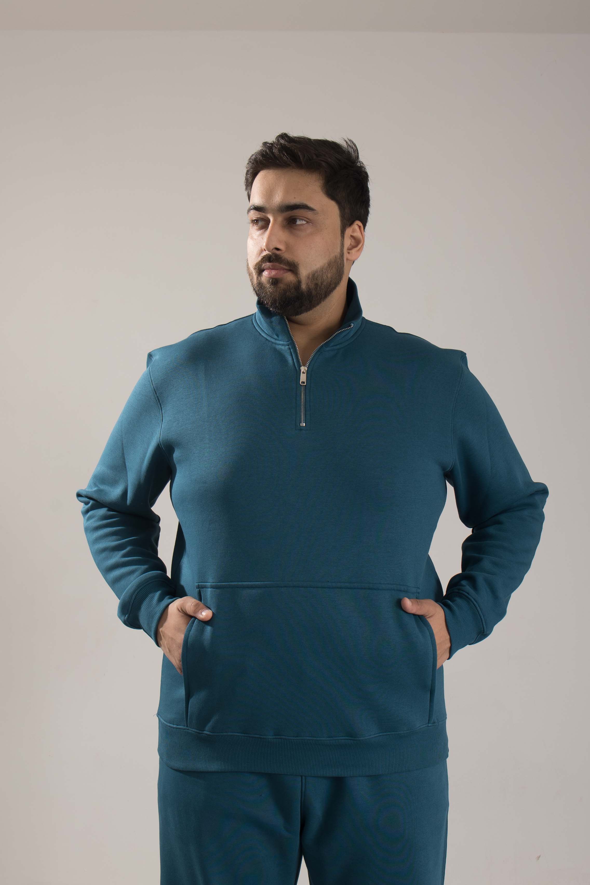 Oneway Men's Solid Turquoise Track Suit