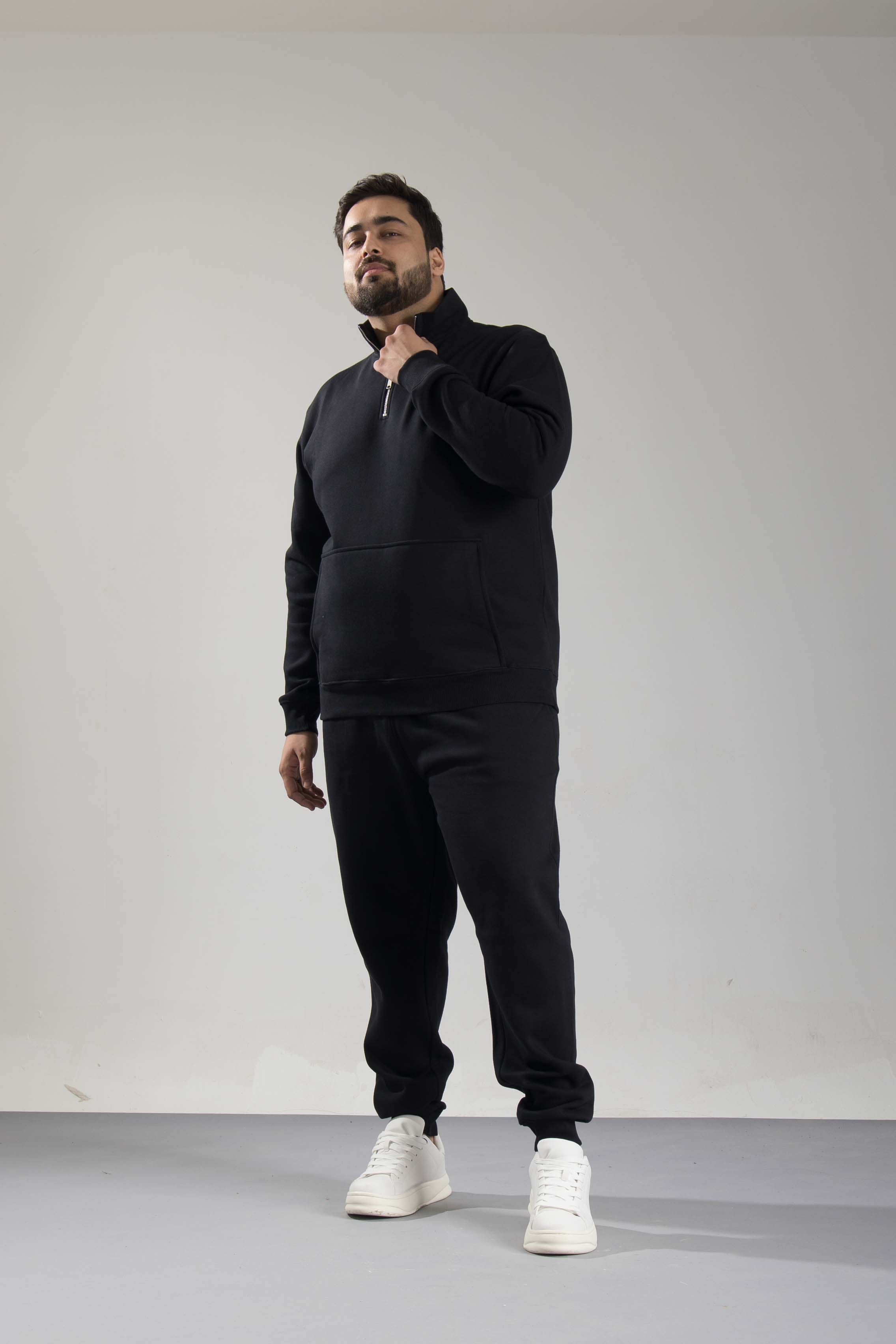 Oneway Men Solid Black Track Suit