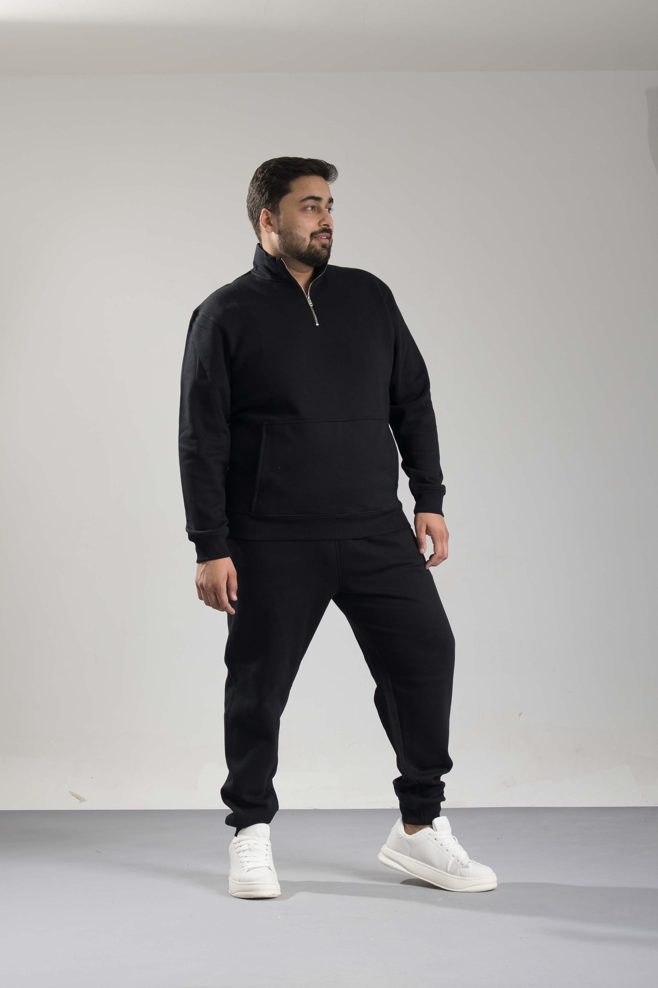 Oneway Men Solid Black Track Suit