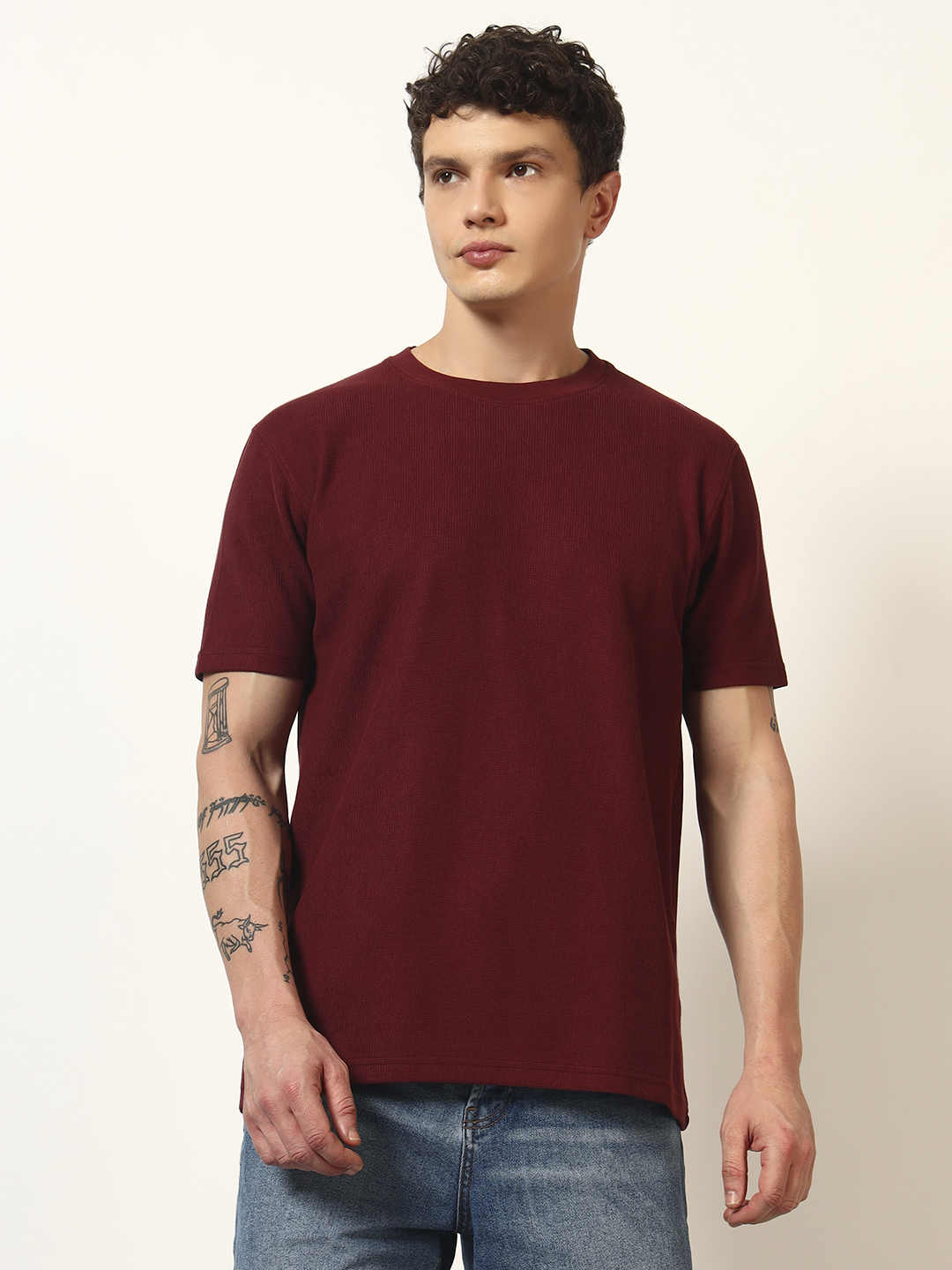 Oneway Men’s Solid Loose Fit T-Shirt