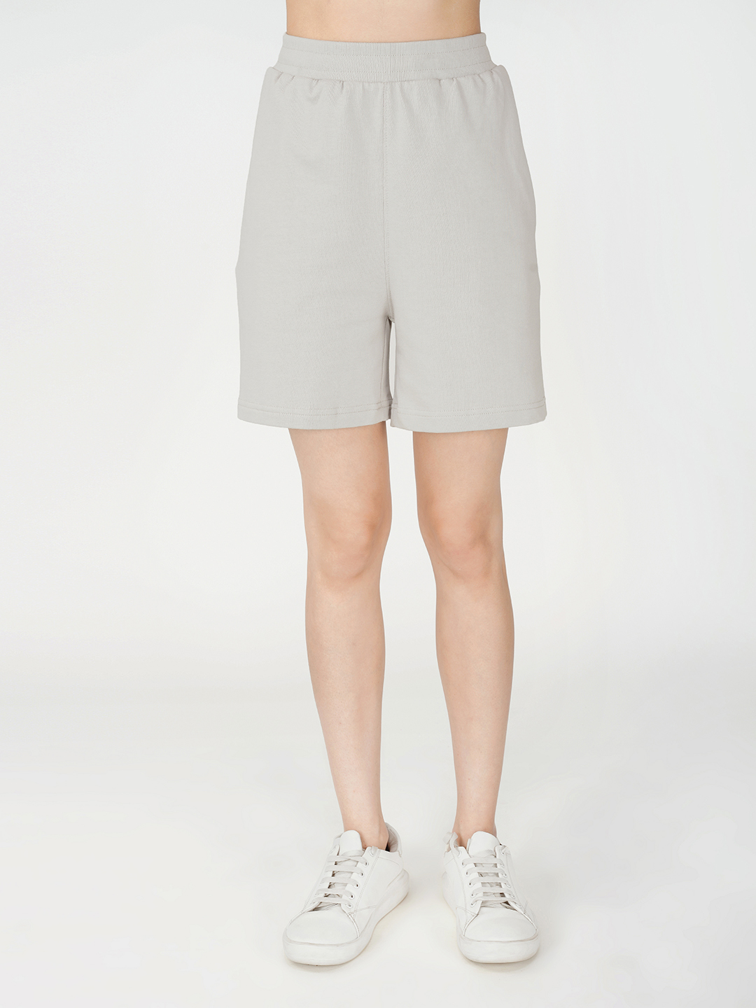 Oneway Women Solid Grey 1 Sweatshirt,1 Shorts::Co-Ord Set