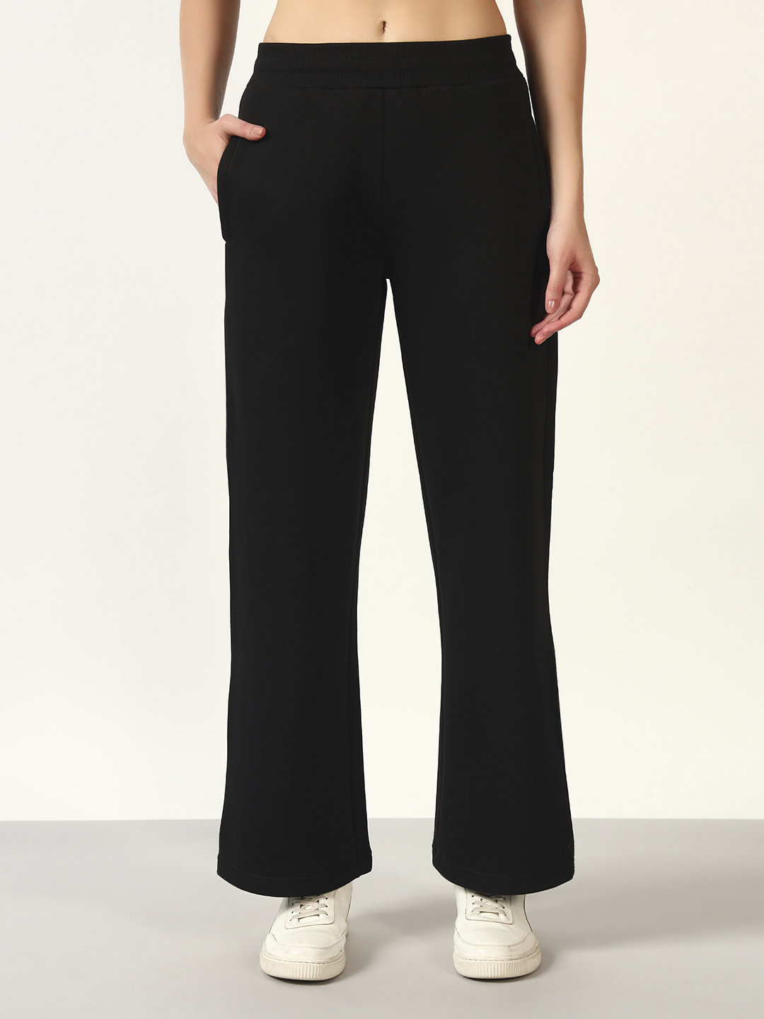 Oneway Women Solid Black 1 Sweatshirt,1 Trackpants::Co-Ord Set