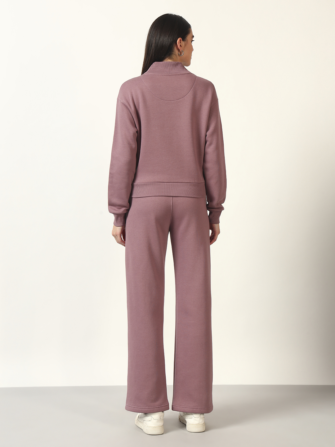 Oneway Women Solid Purple 1 Sweatshirt,1 Trackpants::Co-Ord Set