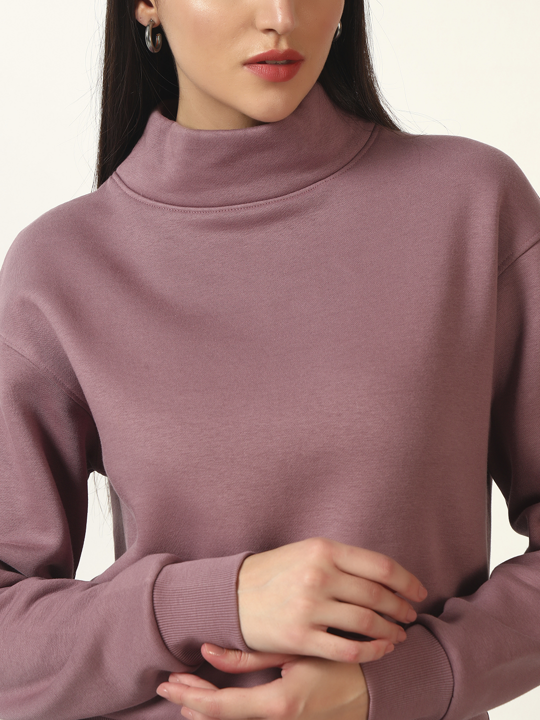 Oneway Women Solid Purple 1 Sweatshirt,1 Trackpants::Co-Ord Set