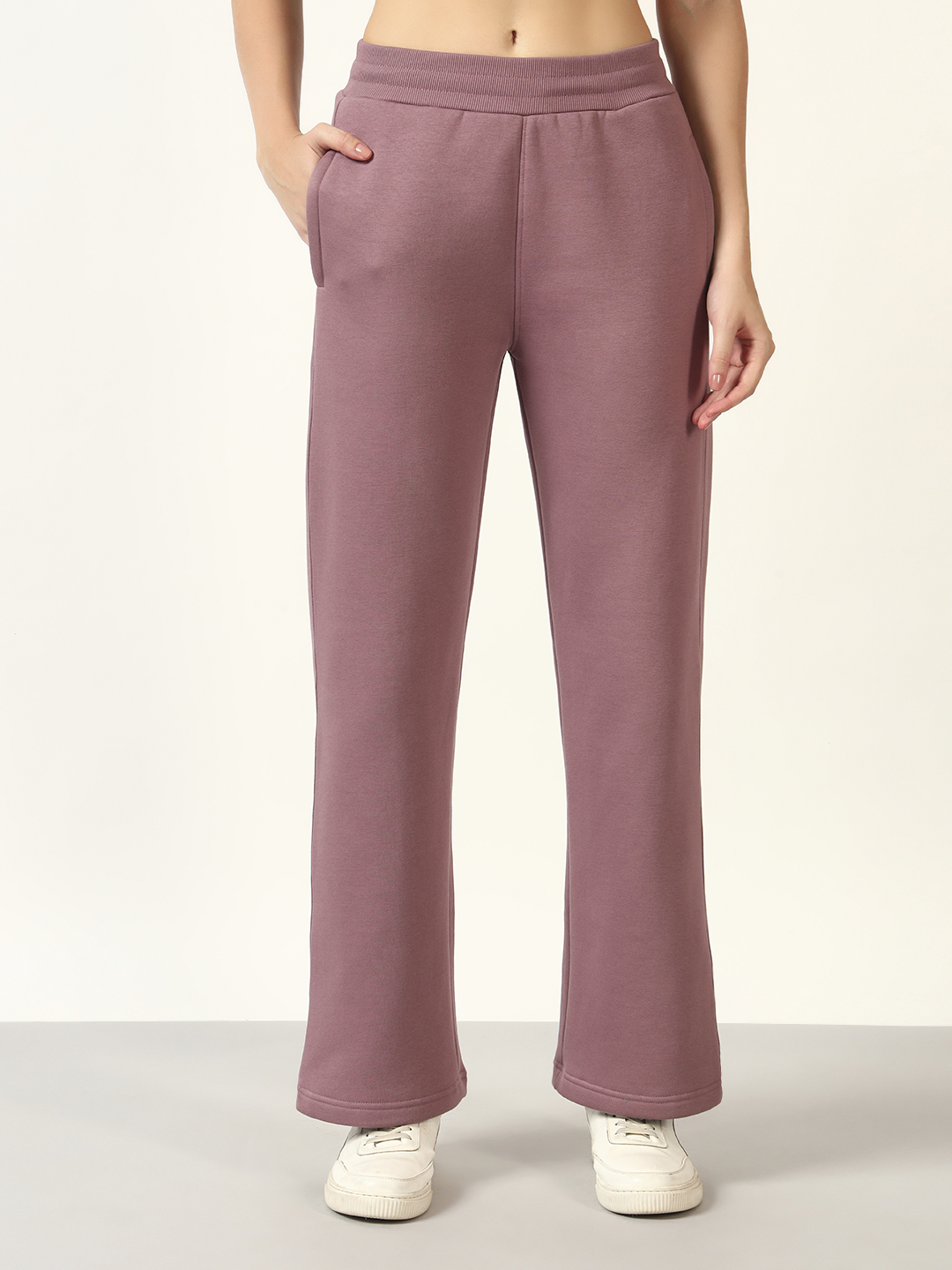 Oneway Women Solid Purple 1 Sweatshirt,1 Trackpants::Co-Ord Set