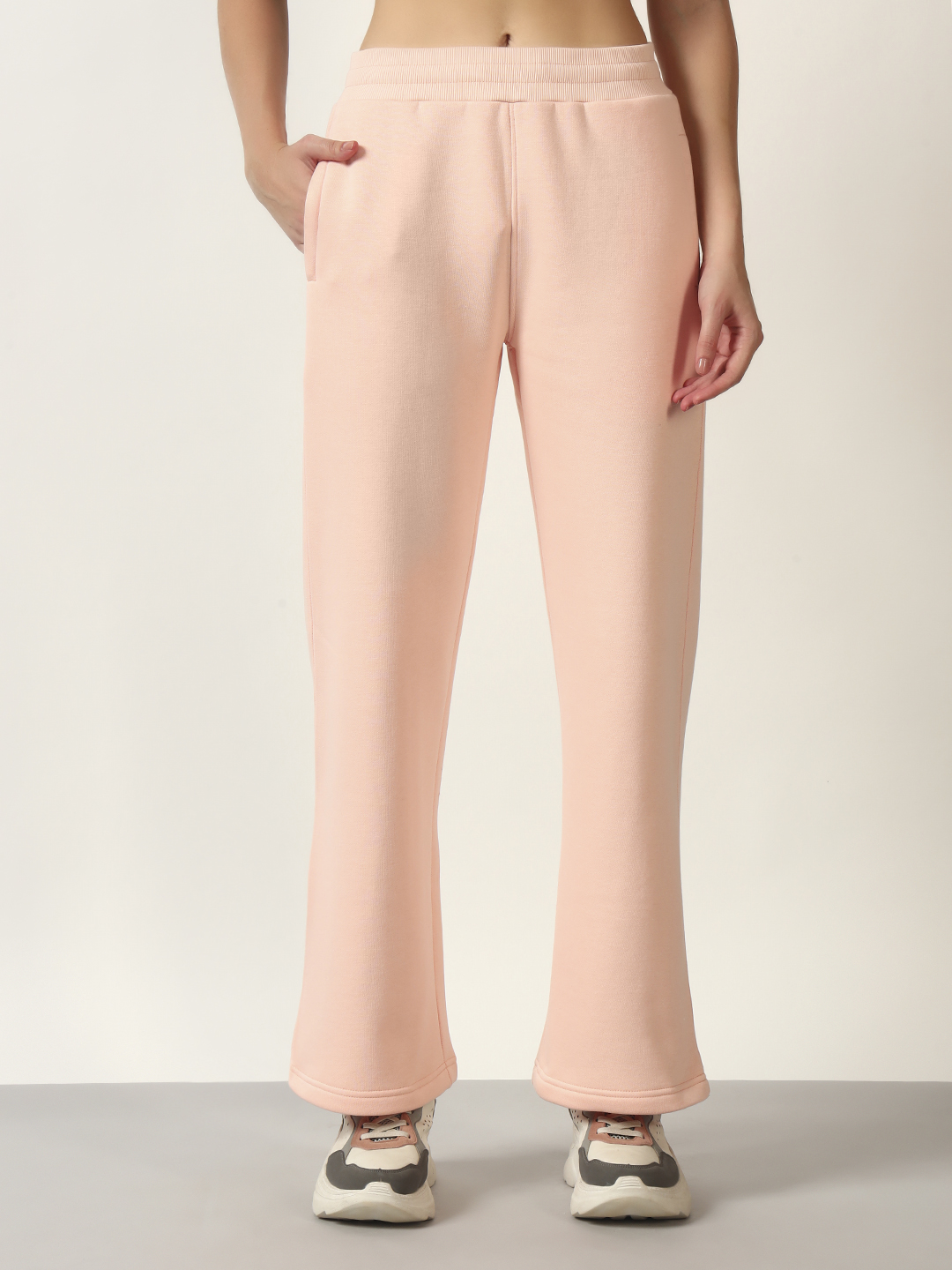 Oneway Women Solid Pink 1 Sweatshirt,1 Trackpants::Co-Ord Set