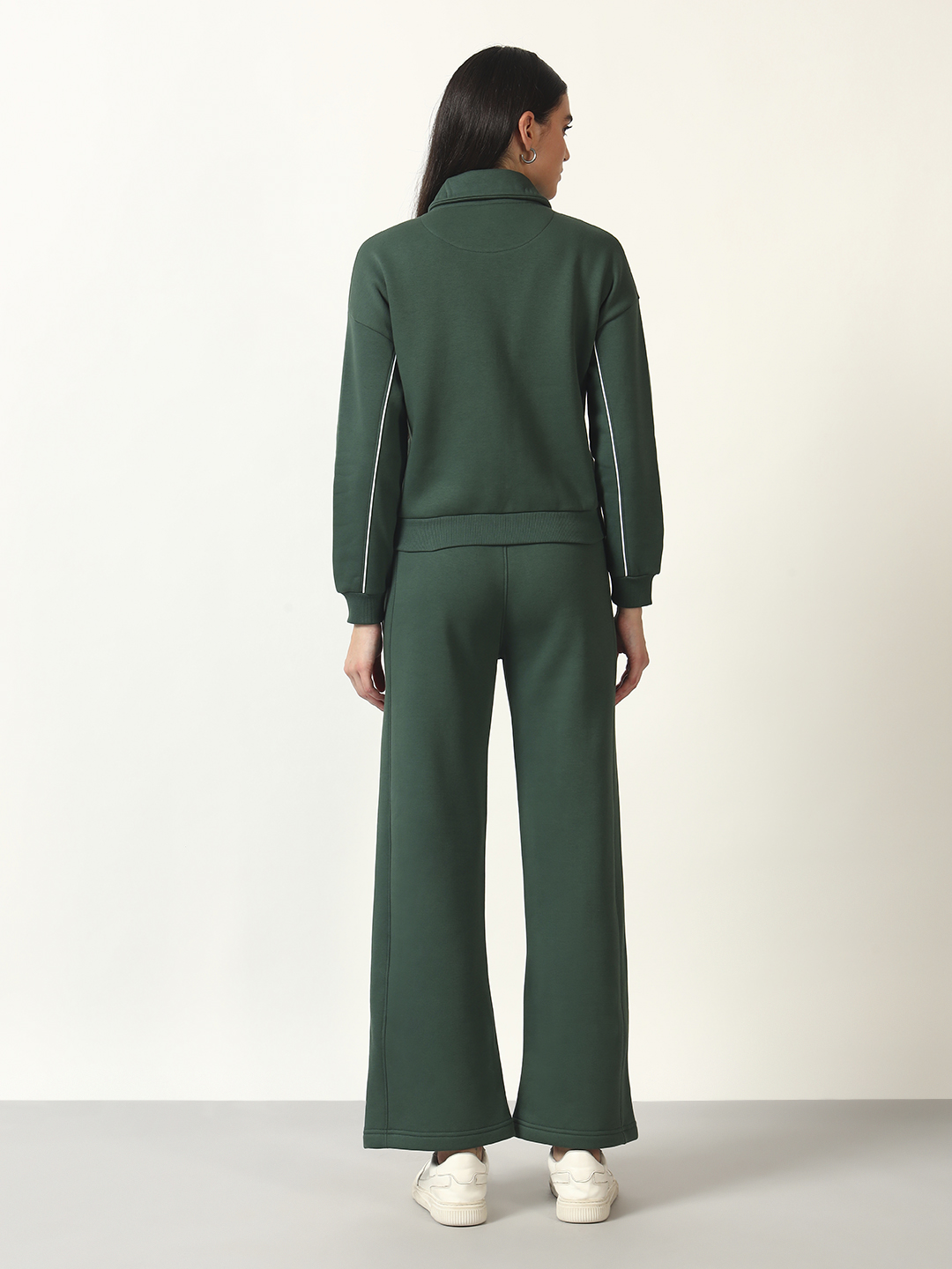 Oneway Women Solid Dark Green 1 Jacket,1 Trackpants::Co-Ord Set