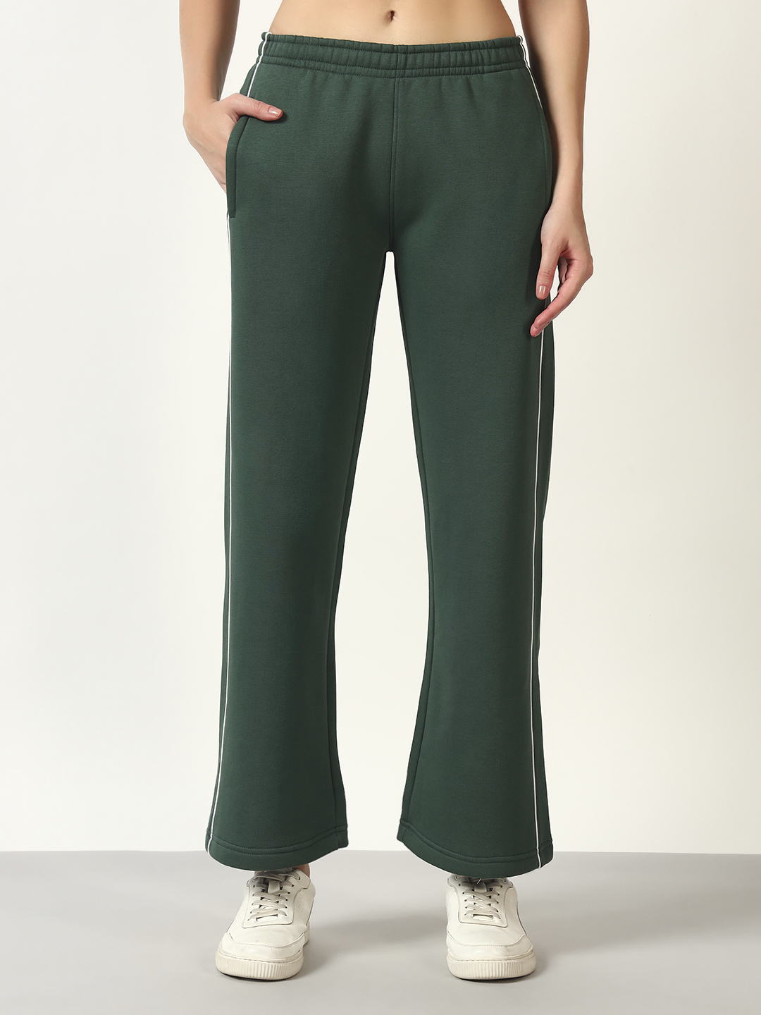 Oneway Women Solid Dark Green 1 Jacket,1 Trackpants::Co-Ord Set