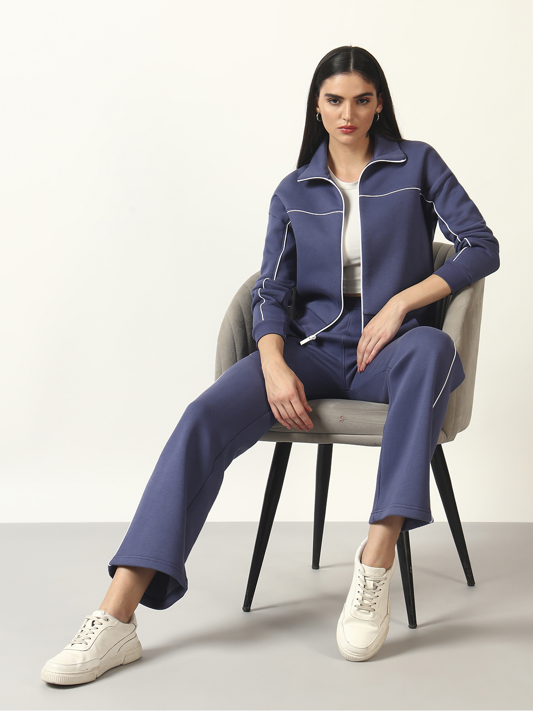 Oneway Women Solid Purple 1 Jacket,1 Trackpants::Co-Ord Set