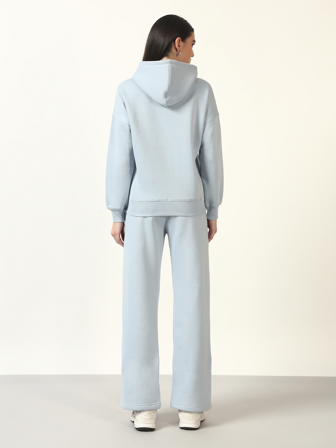 Oneway Women Solid Blue 1 Hooded Sweatshirt,1 Trackpants::Tracksuit