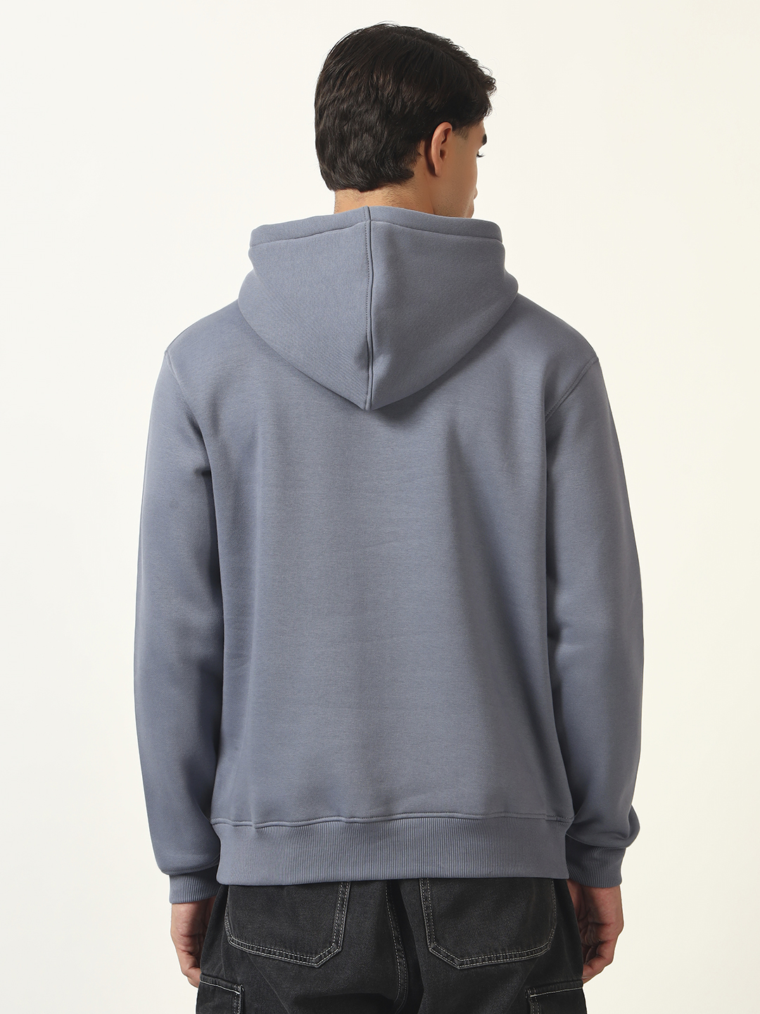 Oneway Men Graphic Print Grey Hooded Sweatshirt