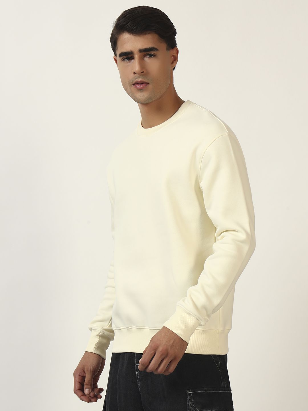 Oneway Men Typography Cream Sweatshirt