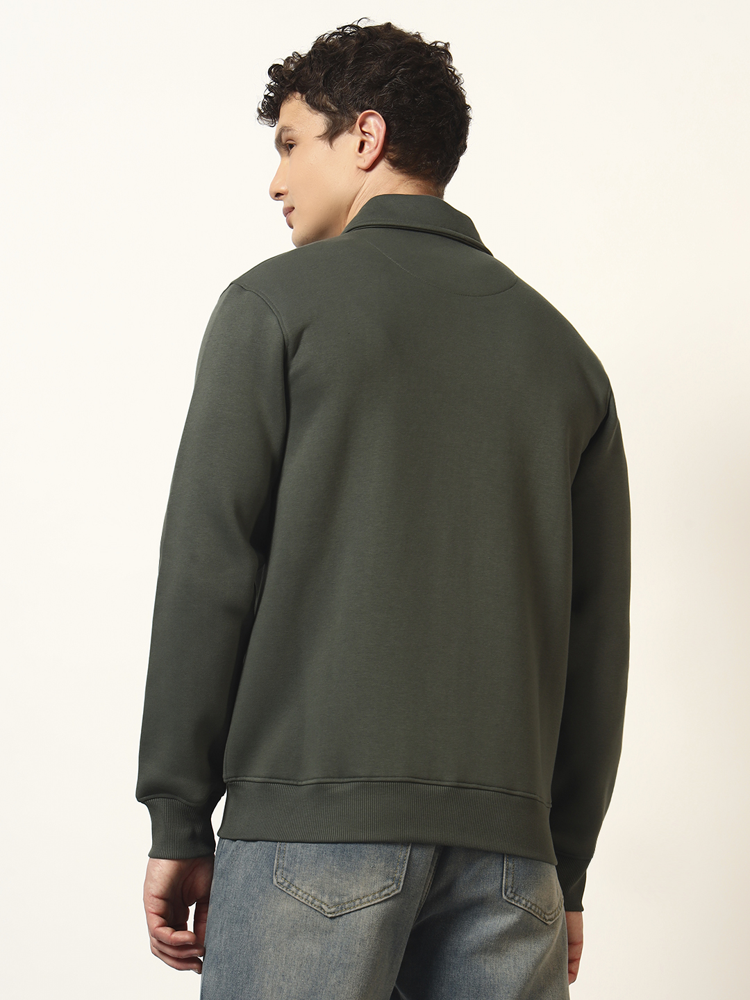 Oneway Men Solid Olive Green Jacket