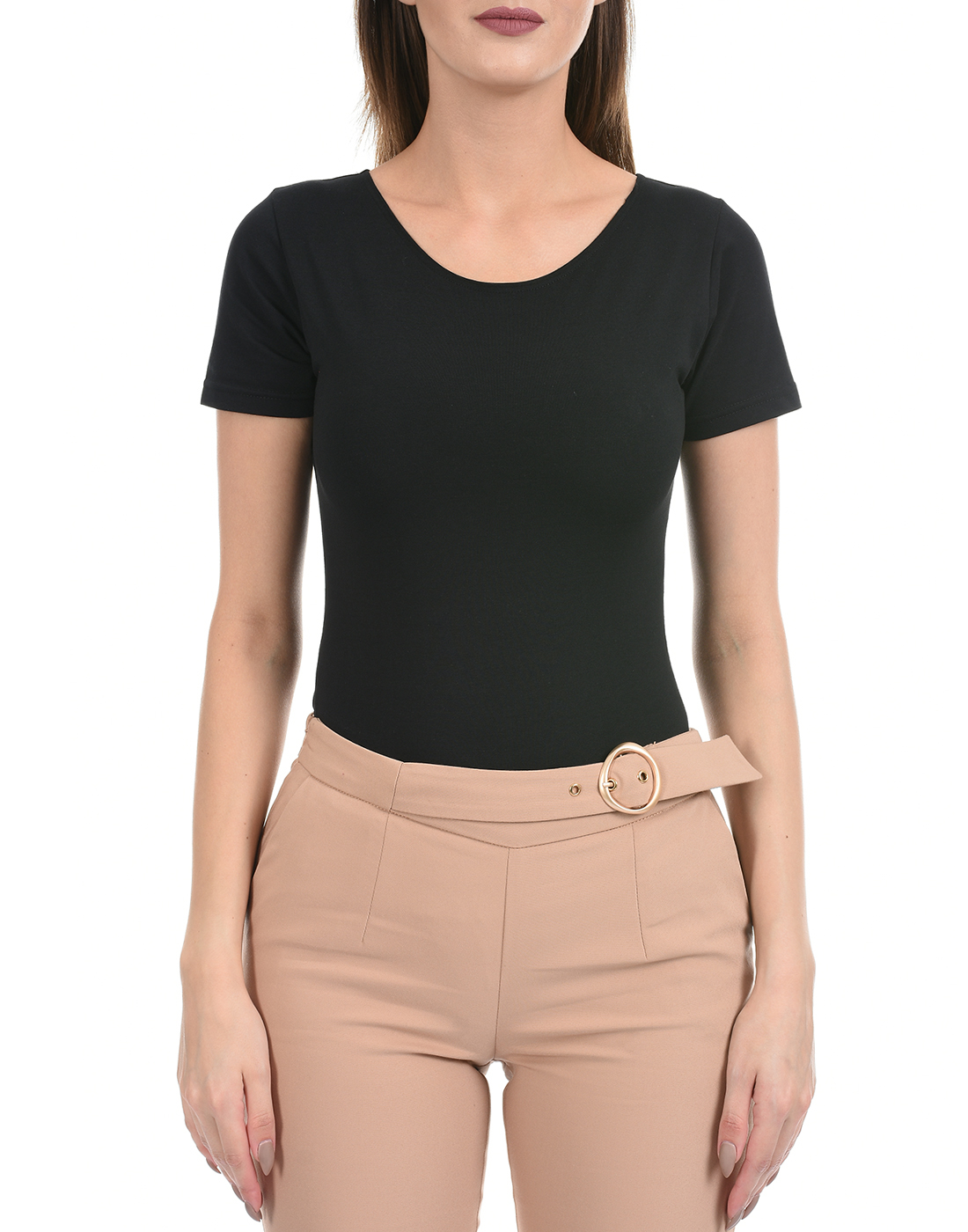 Oneway Women Solid Black Bodysuit