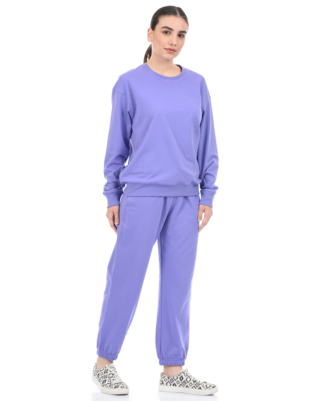 ONEWAY Women Solid Purple Loungewear