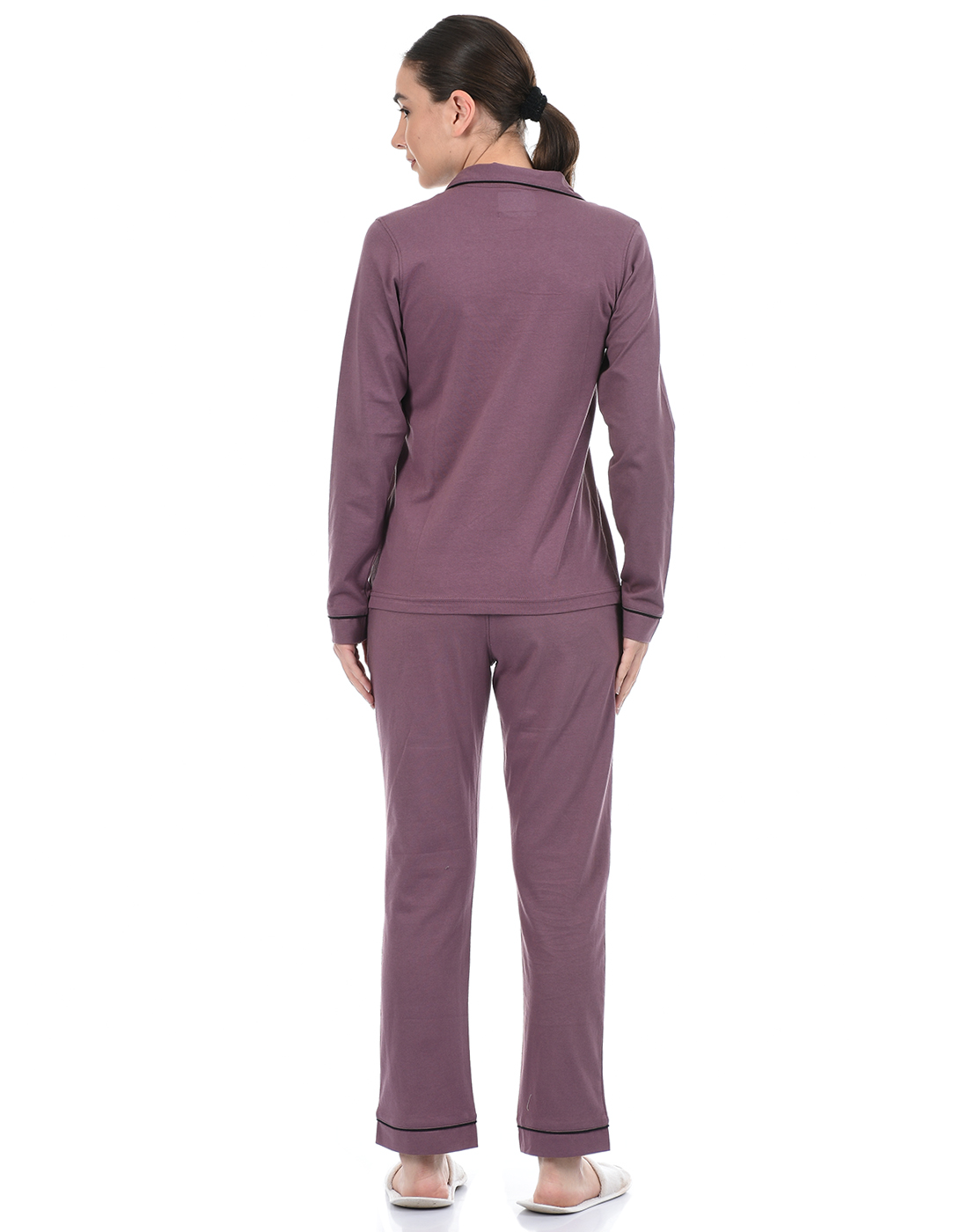 Oneway Women Solid Purple Nightsuit