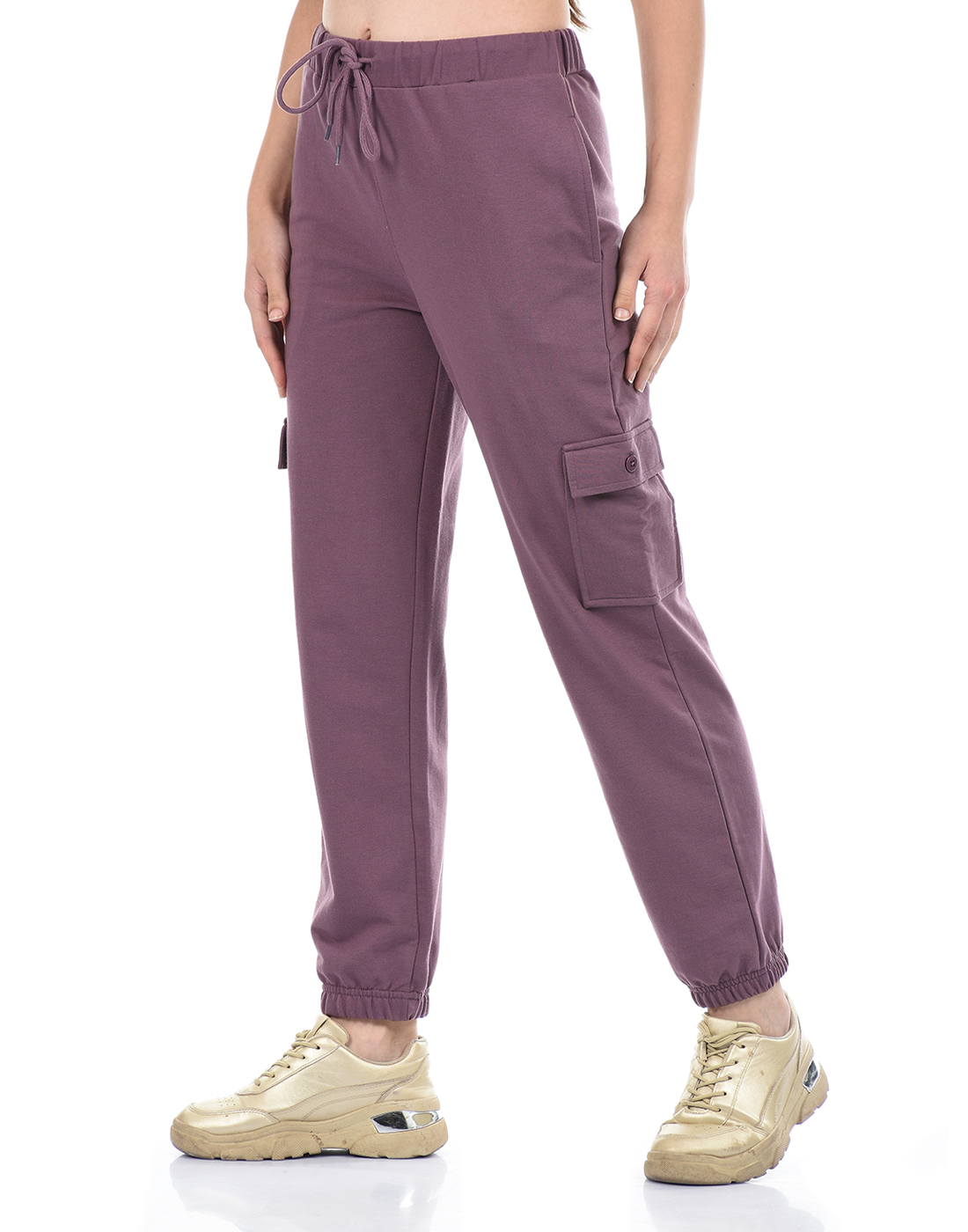 Oneway Women Solid Purple Track Pants