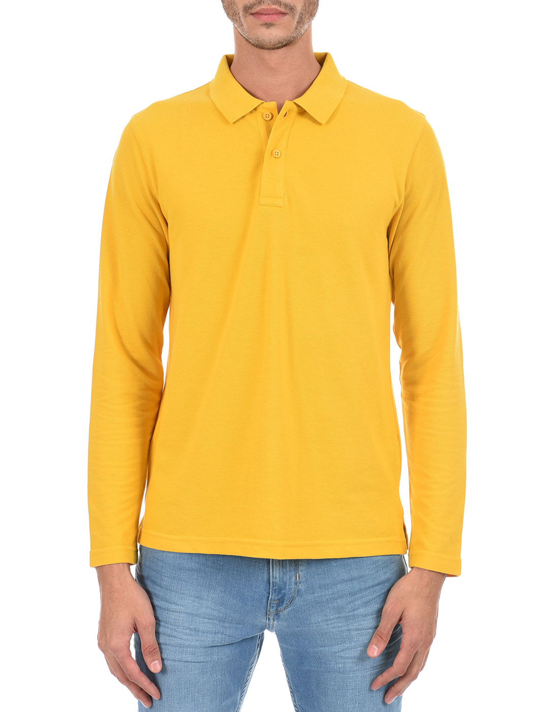 Oneway Men Solid Yellow Polo T-Shirt