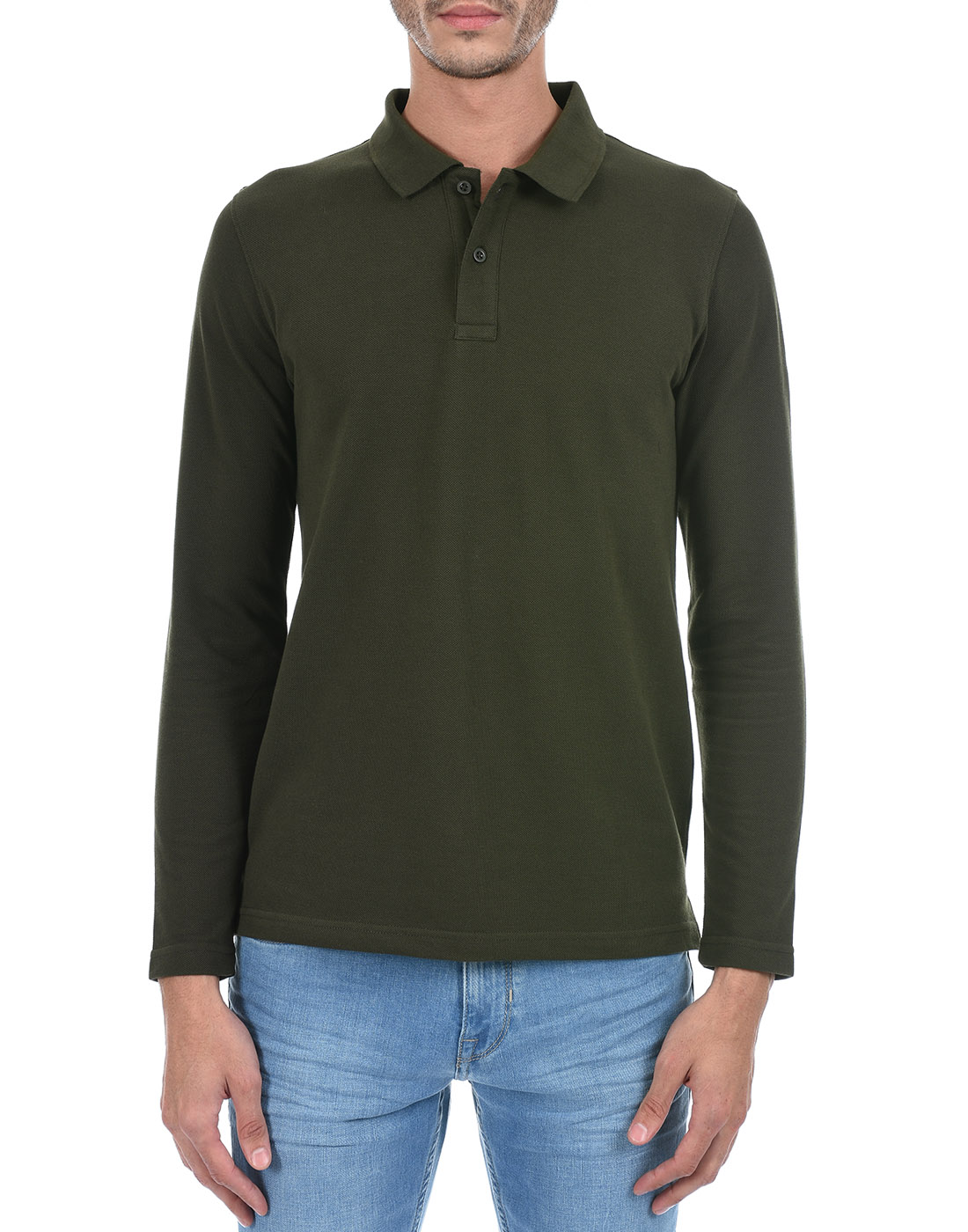 Oneway Men Solid Green Polo T-Shirt