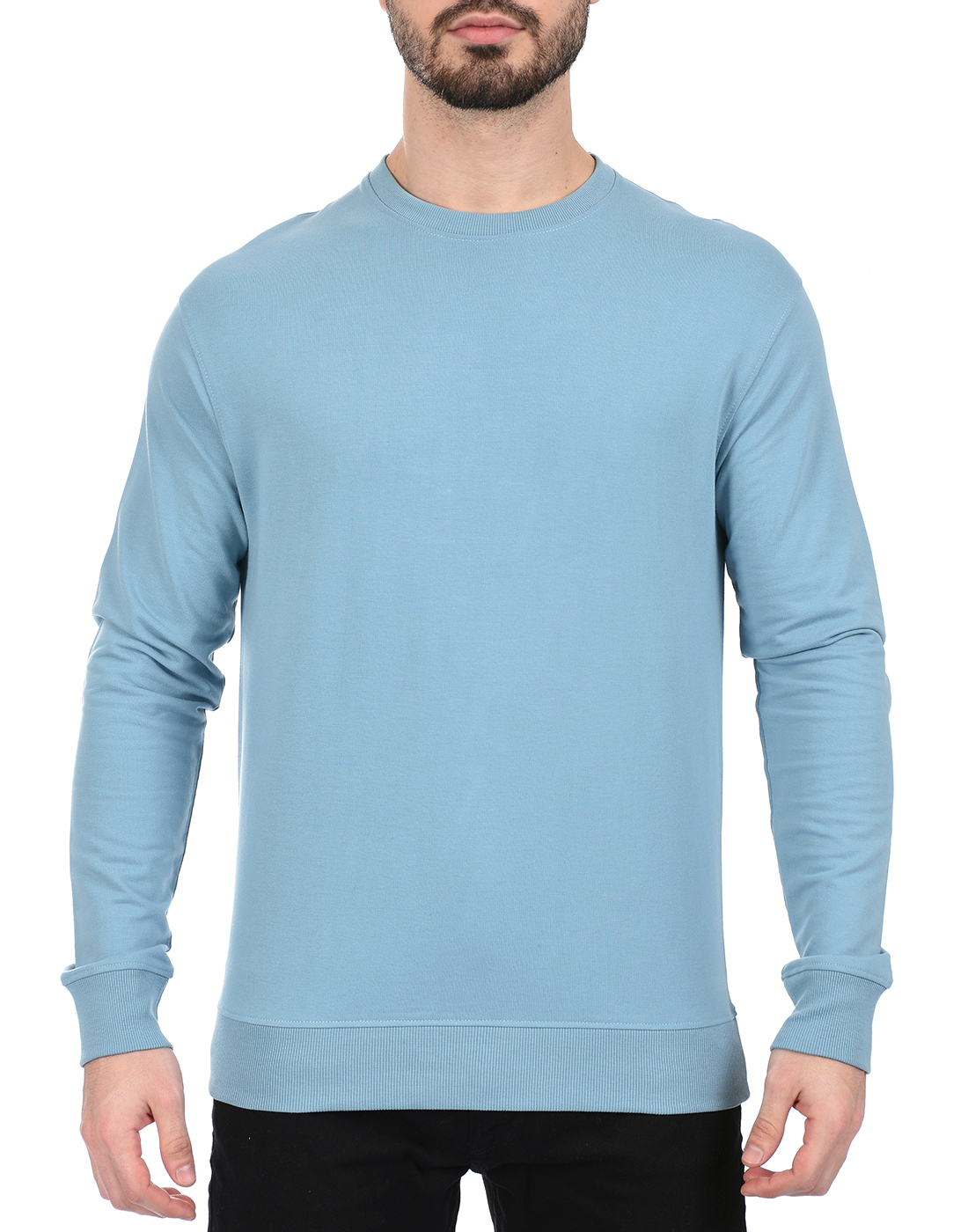 Oneway Men Solid Blue Sweatshirt