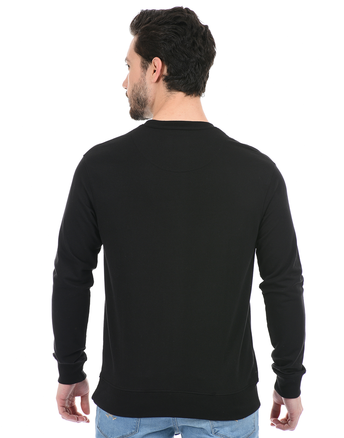 Oneway Men Solid Black Sweatshirt